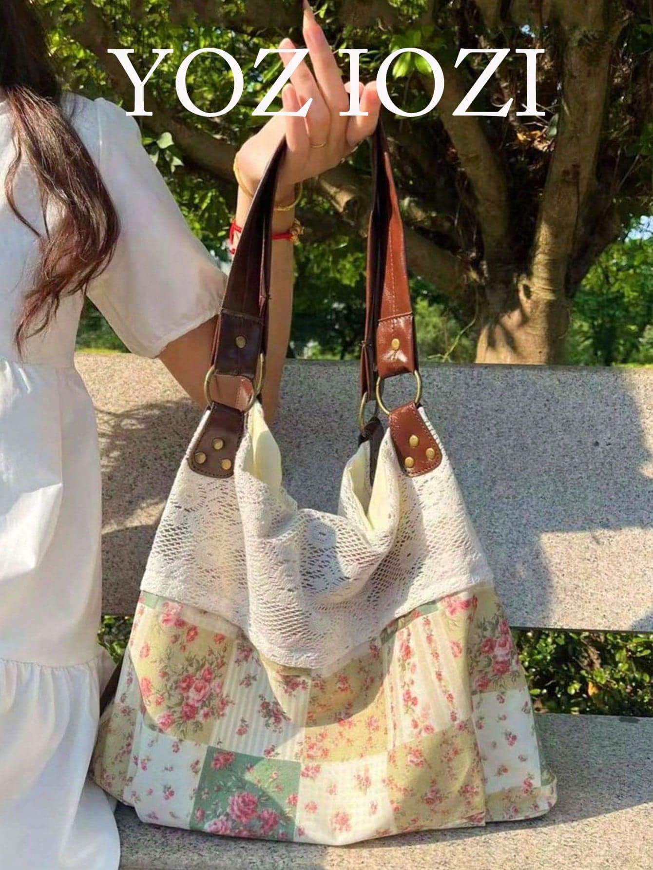 Back To School Tote Bag, Lace Large Capacity Versatile Fashion , Retro Campus Commute , Foldable, Suitable For College Students , Office