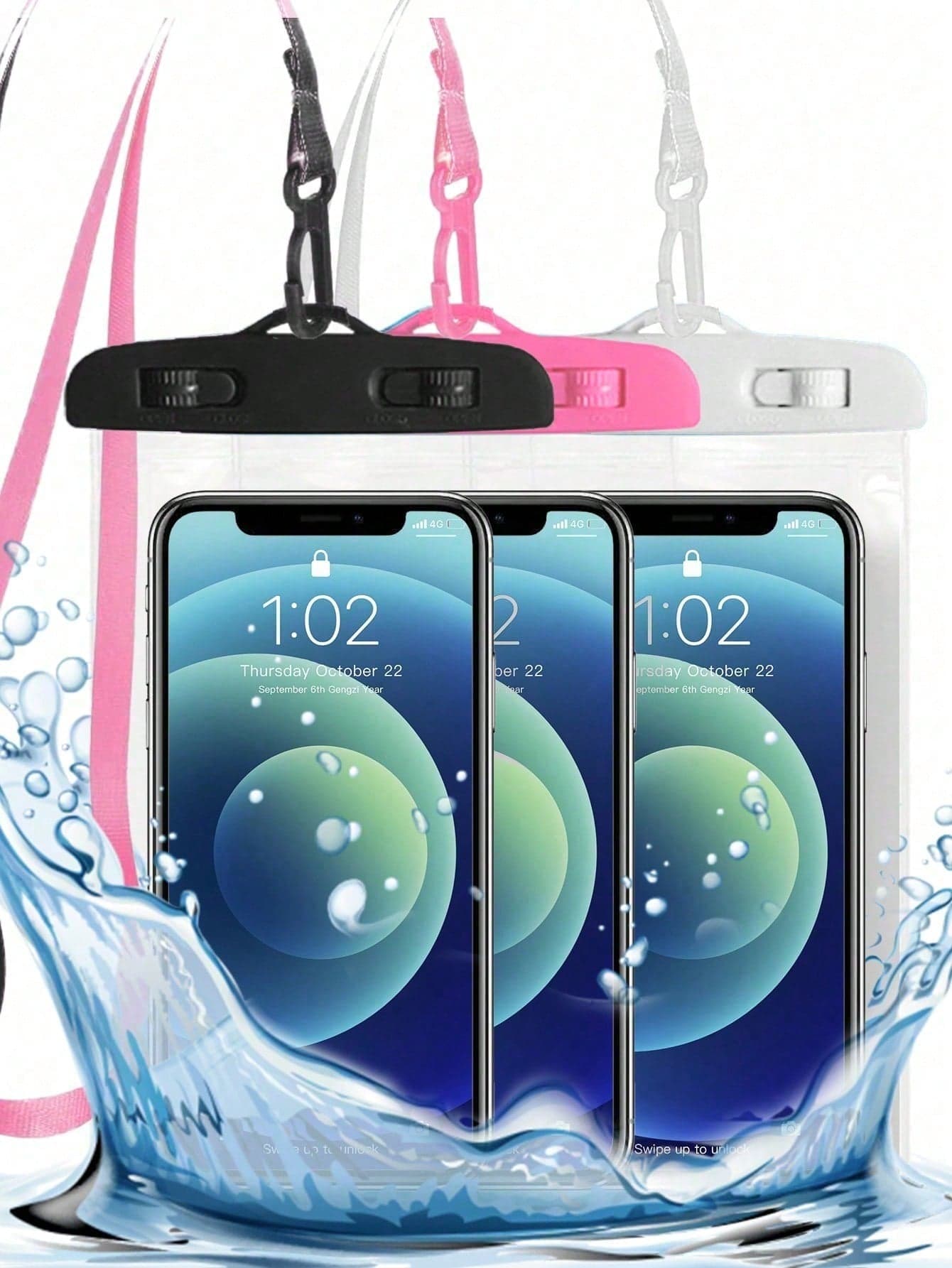 10/8/6/5/4/3/2/1pcs Universal Waterproof Phone Pouch, Waterproof Phone Dry Bag With Touchscreen Sealing Diving Bag, Compatible With 15/14/13 Pro Max Plus And Above Models, Suitable For Swimming, Diving, Rafting And Other Water Sports, Essential For Indoor Swimming In Autumn/Winter, Travel Essential, Holiday Essential Sports Bag, Suitable For Sports, Fitness, Exercise, Travel, Vacation, Unisex