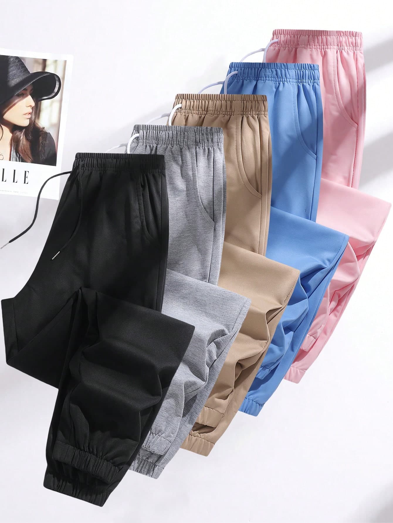 Women'S Outdoor Casual Running Pants - Elastic Waistband Pockets Sports Trousers, Lightweight All-Season Pants, Women'S Athletic Long Pants, Suitable For Gym, Machine Washable, Solid Color Design, Comfortable Fit, Y-Shape Style, Elastic Waist, Ideal For Outdoor Hiking & Sports Enthusiasts Tights Black Spring