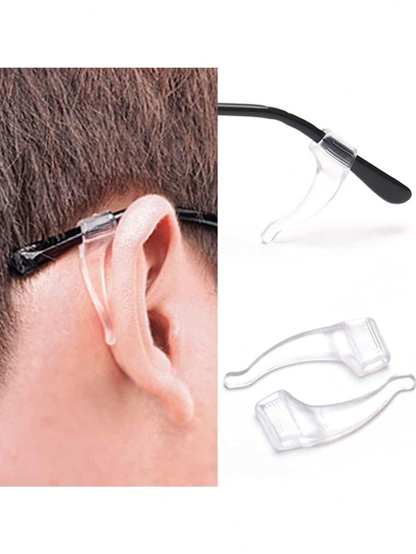 10pcs Anti-Slip Eyeglass Ear Hooks, Soft & Flexible Eyeglasses Temples Clips, Fashion Glasses & Reading Glasses Accessories, Anti-Falling