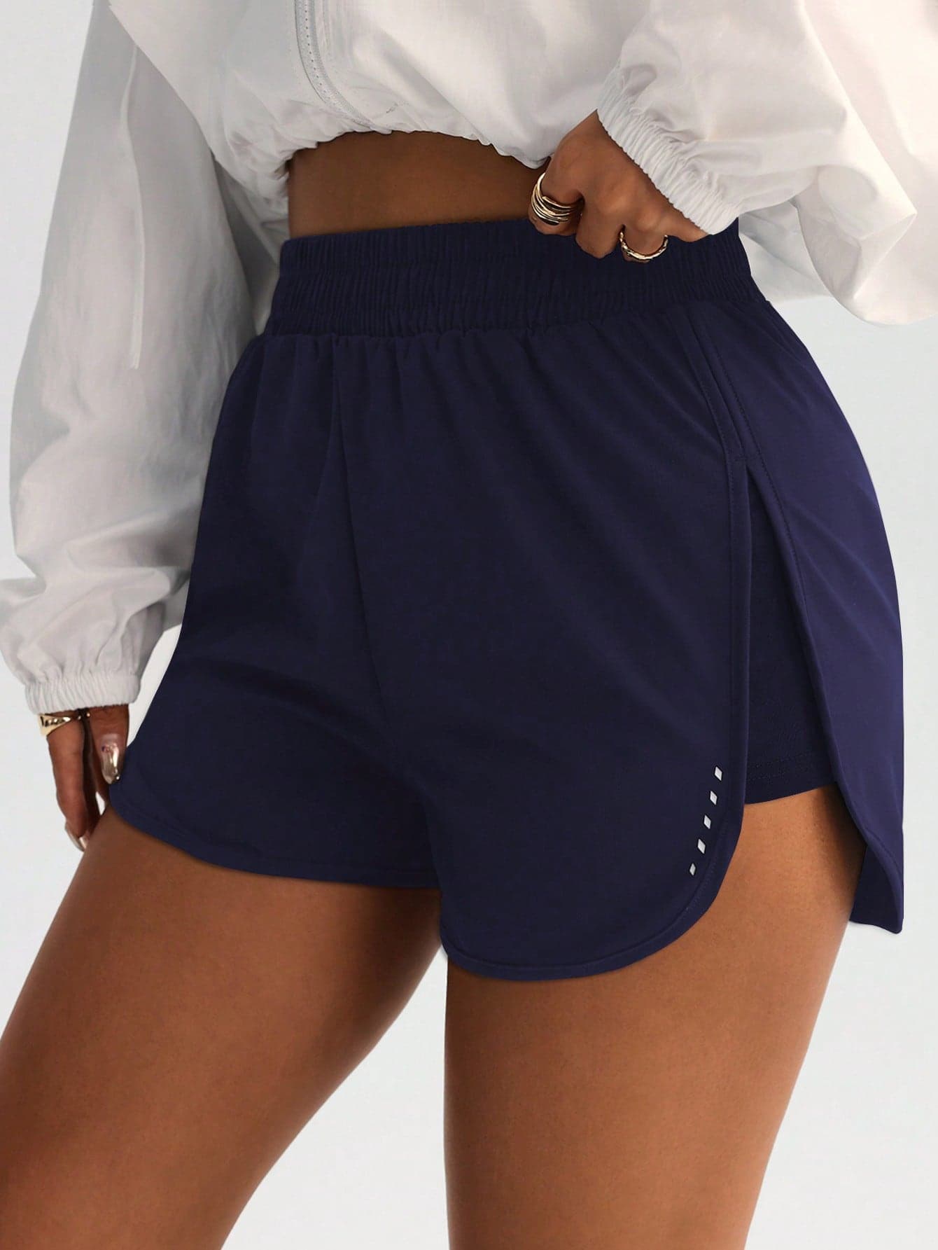 FWH Women's Dual-Use Fitness & Casual Shorts, Yoga, City Leisure Walk, Body-Hugging Curve-Enhancing, Basic Training, Fitness Commute Daily, High-Waist Tummy Control Cut + Sexy Slimming Side Slit, Optimize Body Proportions, Unrestricted Movement, Leg-Shaping, Women's Sports Shorts