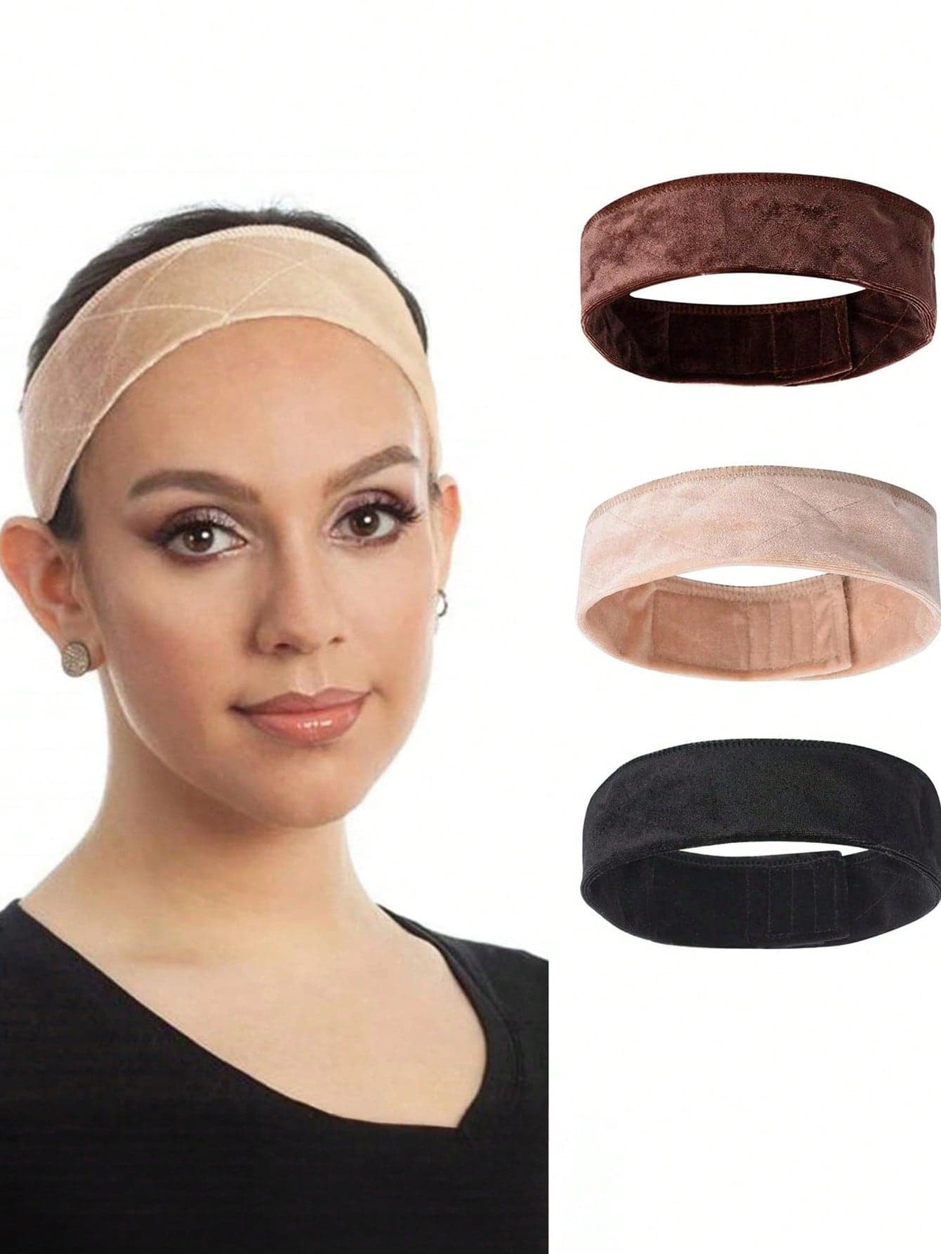 1pc Non-Slip Headband, Wide Velvet Headband, Adjustable Extra Headscarf Headband, For Women, Fixes Headscarf, Scarf Accessory, Dress,Beach,Holiday
