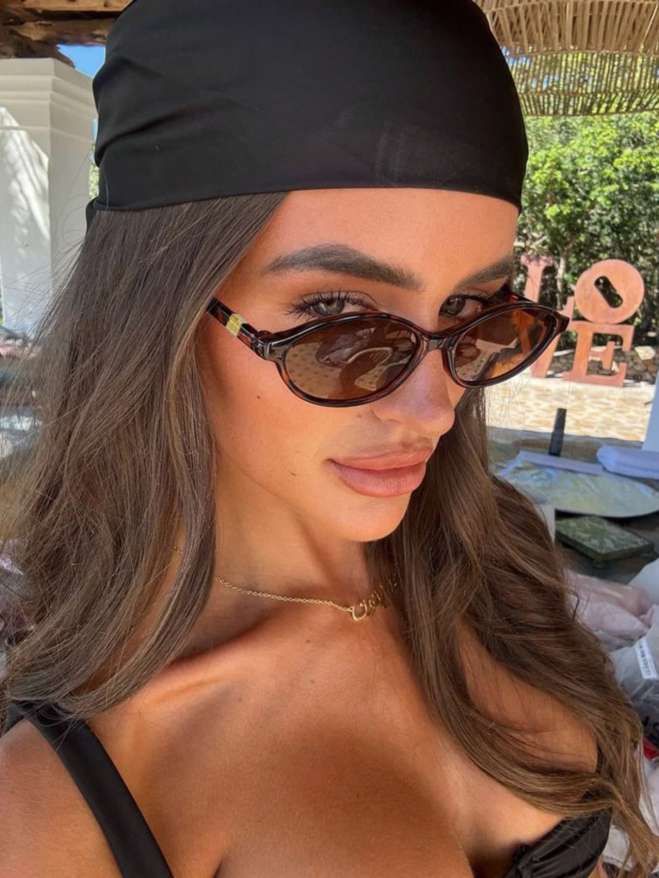 1 Pair Retro Oval Small Frame Fashion Glasses, Unisex, Stylish High-End Casual Daily Wear, Women Beach Accessory Glasses