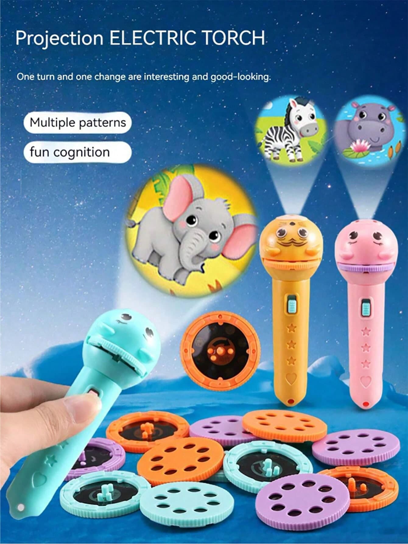 3+ Years 40/80 Pattern Plastic Projection Flashlight, Cute Random Pattern Projection Light, Gift For Boys And Girls