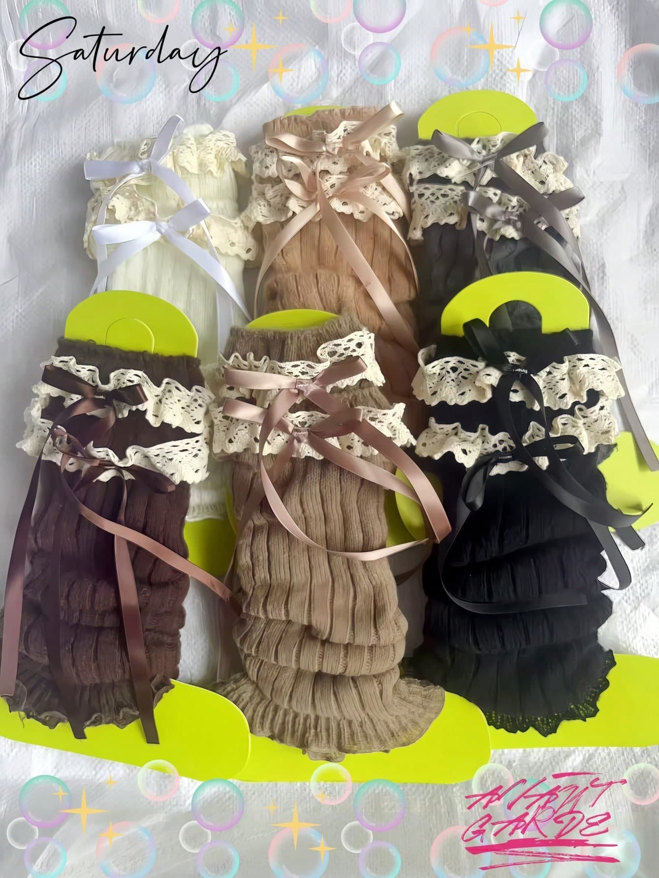 1 Pair Autumn/Winter Lace Over-The-Knee Socks, Lolita Bow Ballet Style, Cute Leg Warmers, Exotic Y2K Vibe, Comfortable
