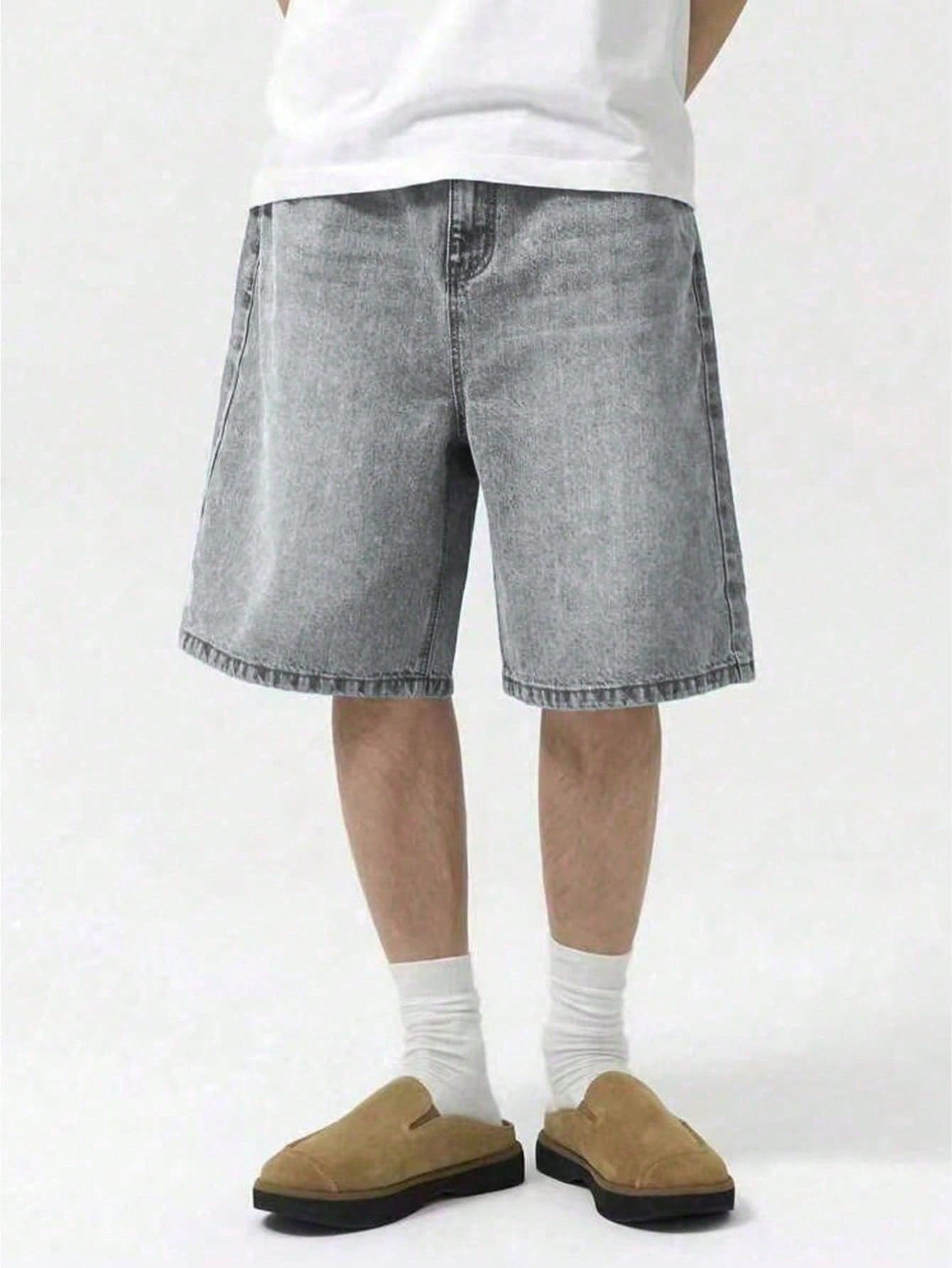 Teen Boy's Casual Vintage Loose Washed Denim Shorts, Summer