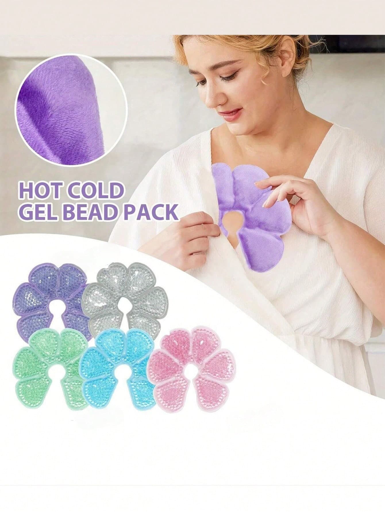 2pcs Reusable Frozen Chest Pads, Double-Sided Design Cooling Gel Pad, Daily Care Tools, Multifunction Hot And Cold Compress Gel Beads Bra Pads, For Chest Relaxation And Relief, Hot And Cold Chest Gel Pads, Great Gift For Women