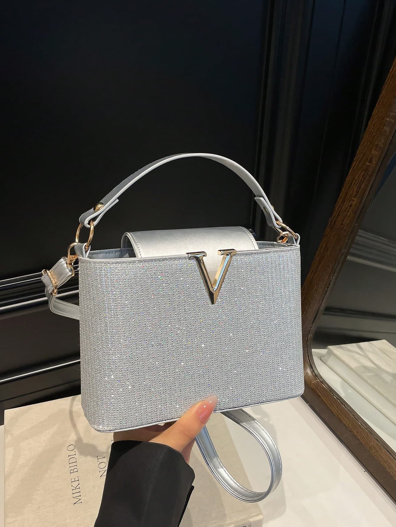 Women's Shiny New Versatile Bucket Bag, Niche Commuter Shoulder & Crossbody Bag, Fashionable Shopping Handbag, PU Leather