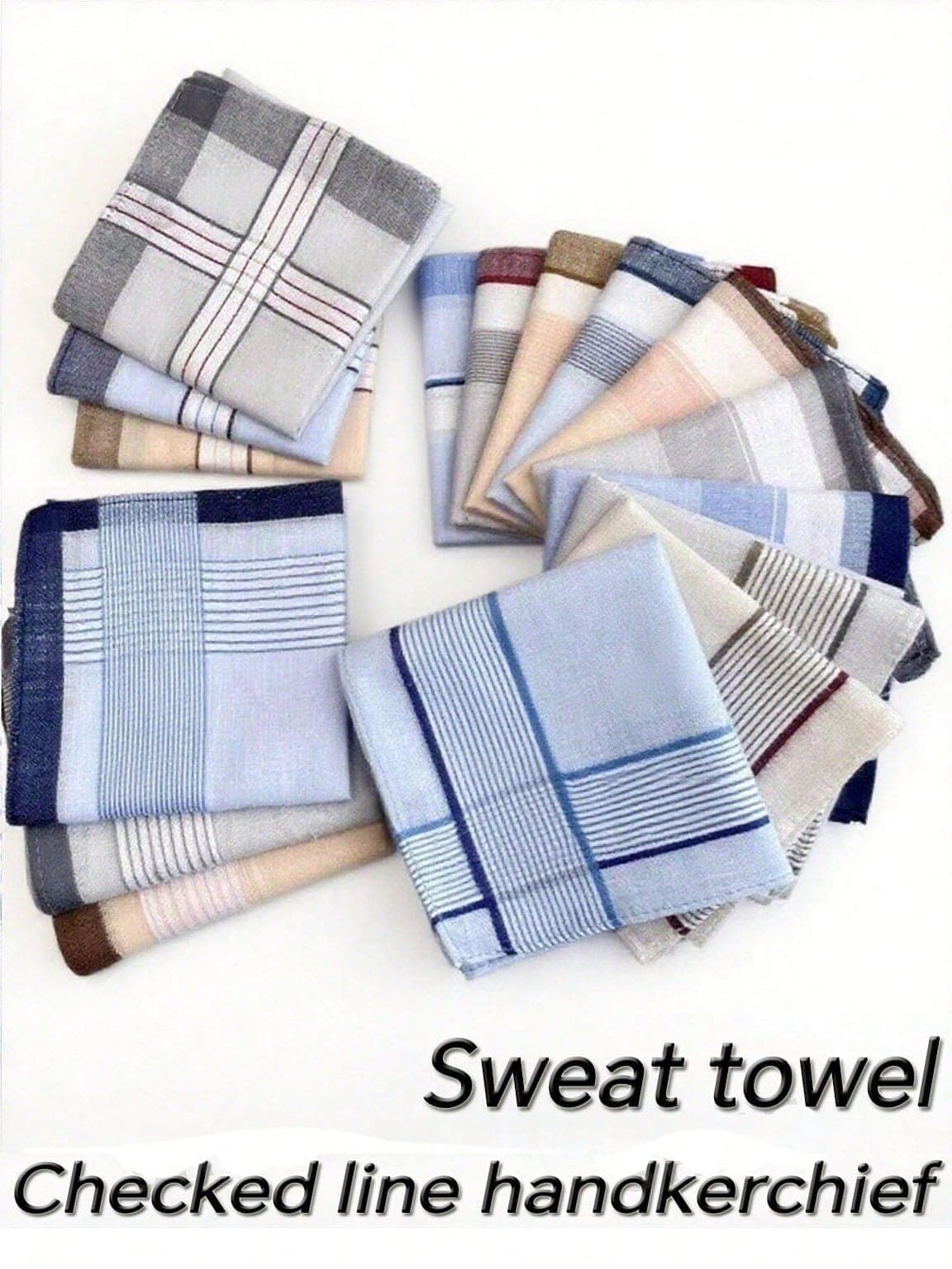 4/12/24 Pack 38cm Classic Plaid Handkerchiefs For Men & Women, Soft Sweat Absorbent Small Square Hankies, Ideal Gift For Friends