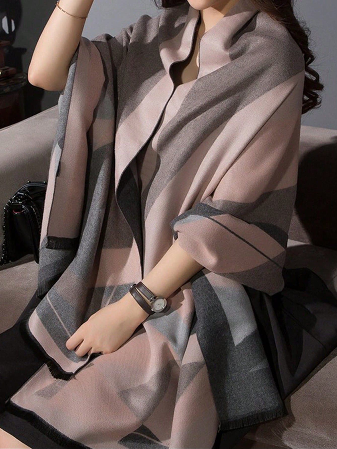 Thick Oversized Shawl Scarf For Women, Versatile For Air-Conditioned Office, Warm & Suitable For Autumn/Winter For Dress