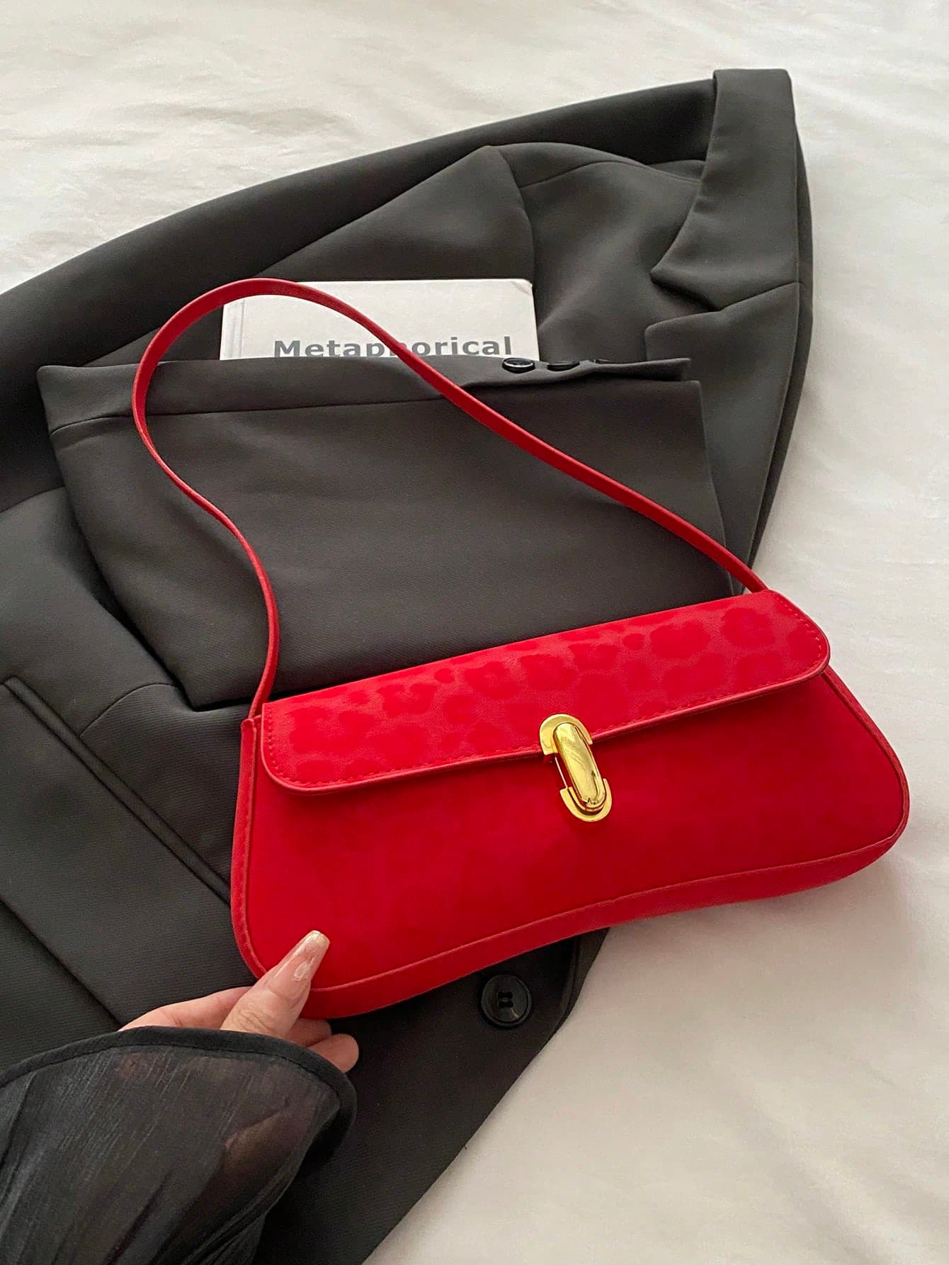 Women's Retro Faux Leather Flap Underarm Shoulder Bag, Suitable For Dates, Outings, Parties And Other Occasions,Business Professional Women