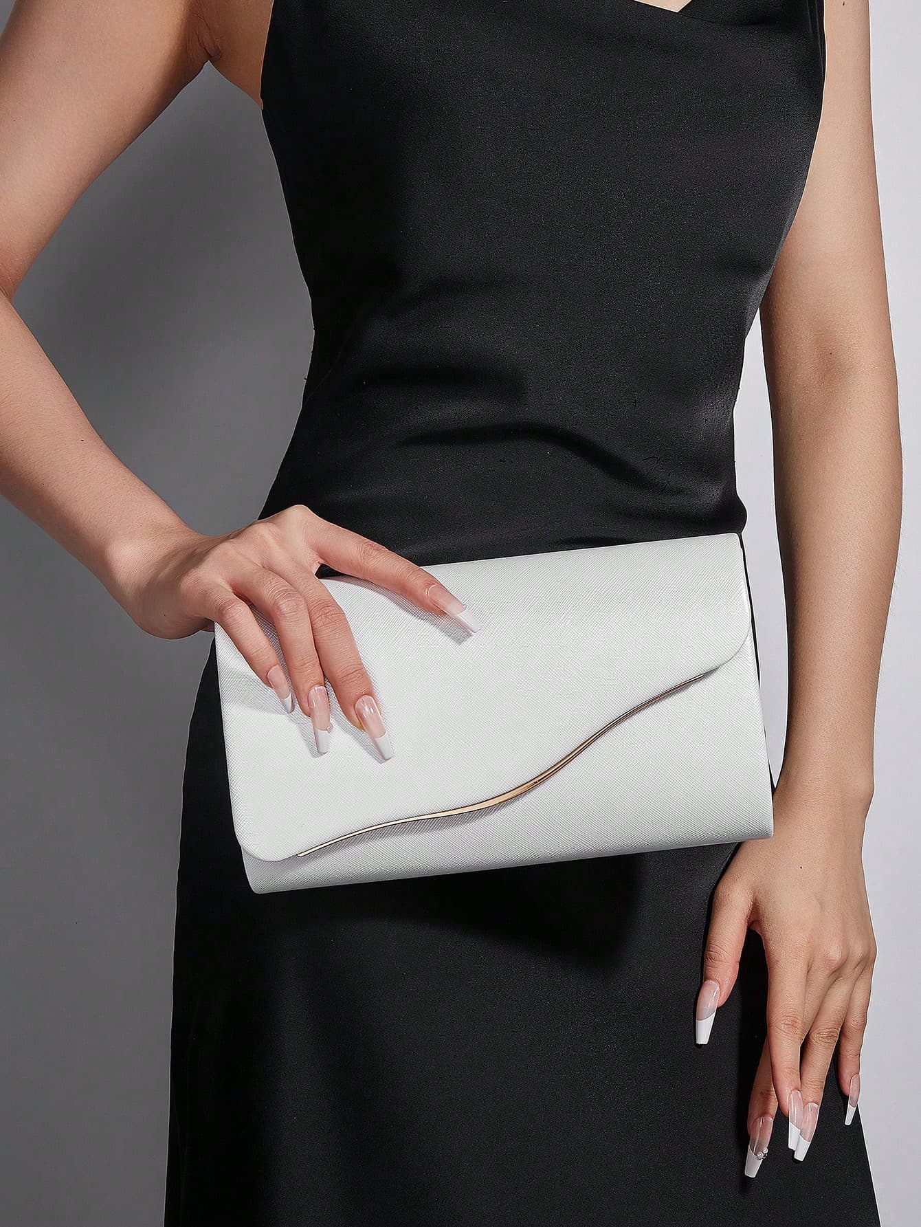 Shiny,  Large Women's Clutch Bag, Evening Bag,  With Detachable Chain Strap,  Made Of Velvet Material,Bride, Wedding Items