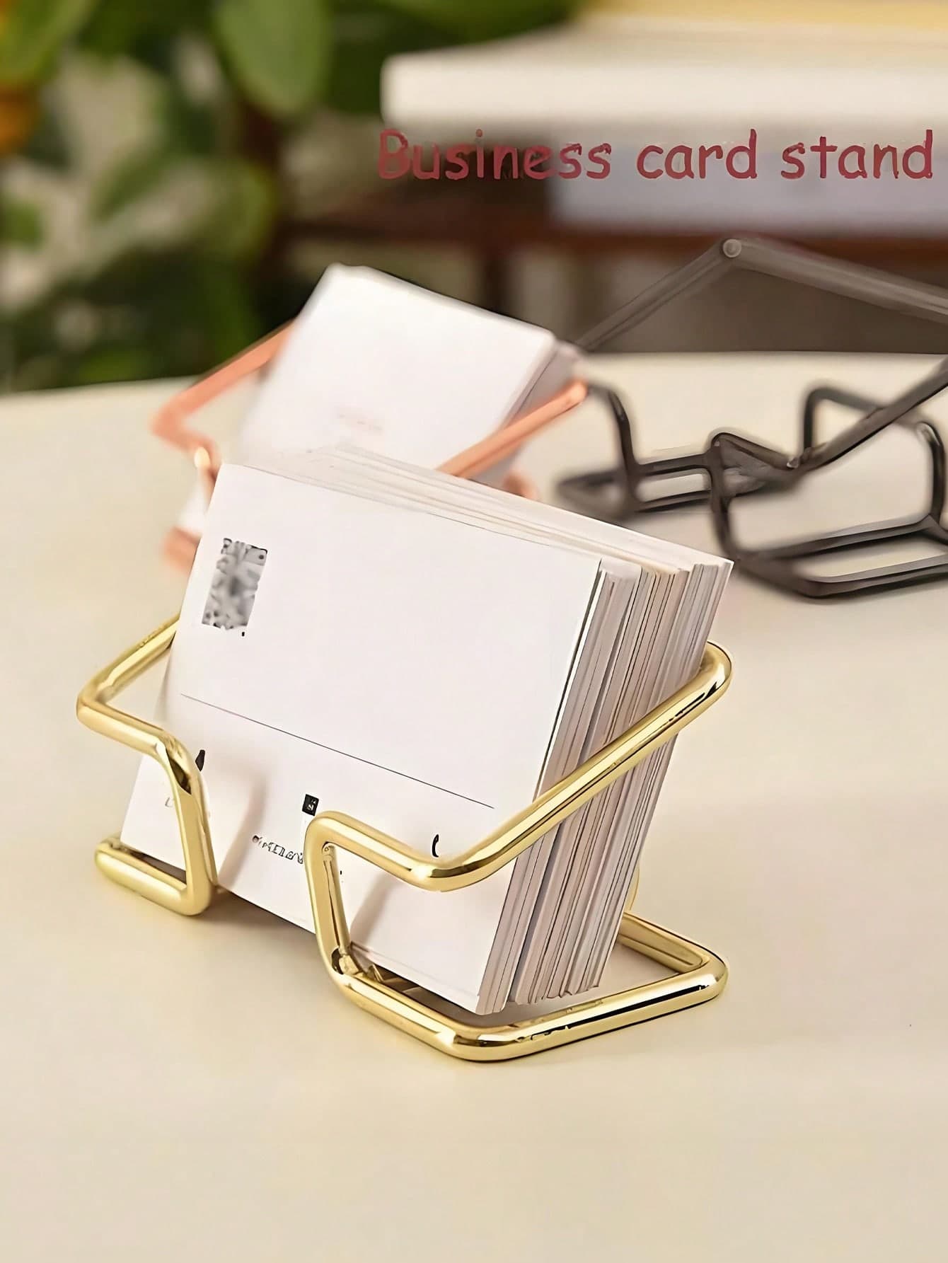 2/1pcs Creative Hollow Business Card Holder & Storage Rack - Office Decor Ornament, Business Card Stand For Party And Holiday Occasions; Upright Desktop Business Card Holder; Dual-Purpose Photo & Business Card Display Stand; Father's Day Gift