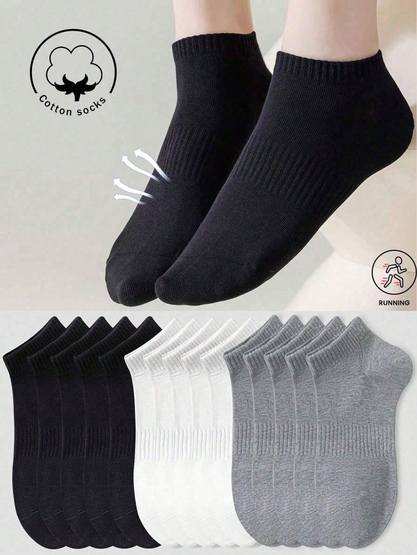 10 Pairs Women's No Show Socks, Black & White With Cute Patterns, Four Seasons Wear. Mesh Breathable Vent Holes For Sweat Wicking, Soft Smooth Texture. Perfect For Festivals, Sports, Casual, Business And Daily All-Season Outfits