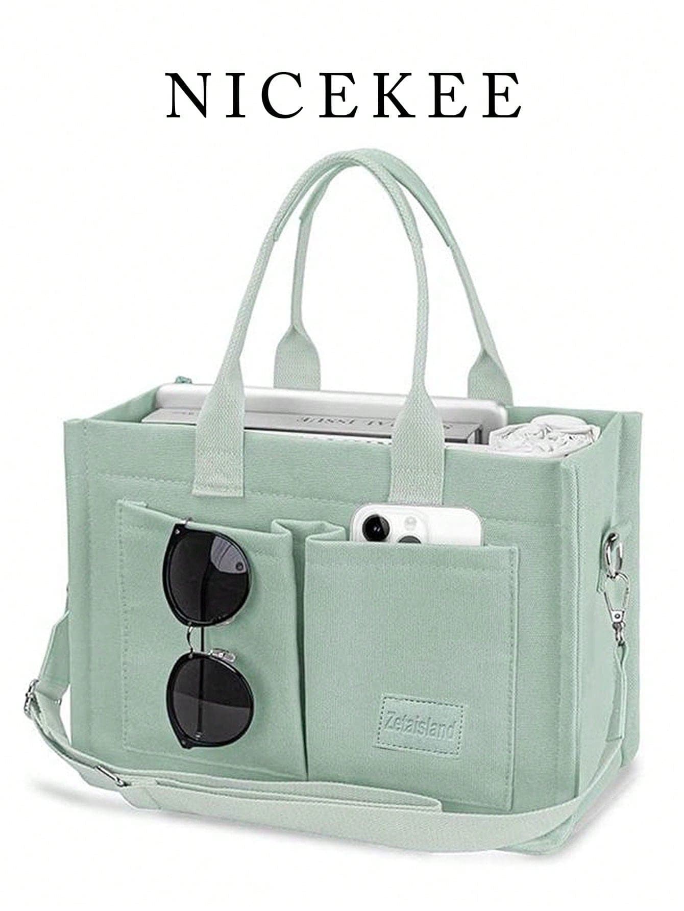 Multi-Functional Vertical Striped Shoulder Bag, Women's Wallet And Handbag, Large Capacity Multi-Pocket Canvas Shoulder Tote Bag, Lightweight Casual Shoulder Crossbody Bag, Student Laptop Notebook Bag, Minimalist Sports Backpack, Multi-Compartment Multi-Pocket