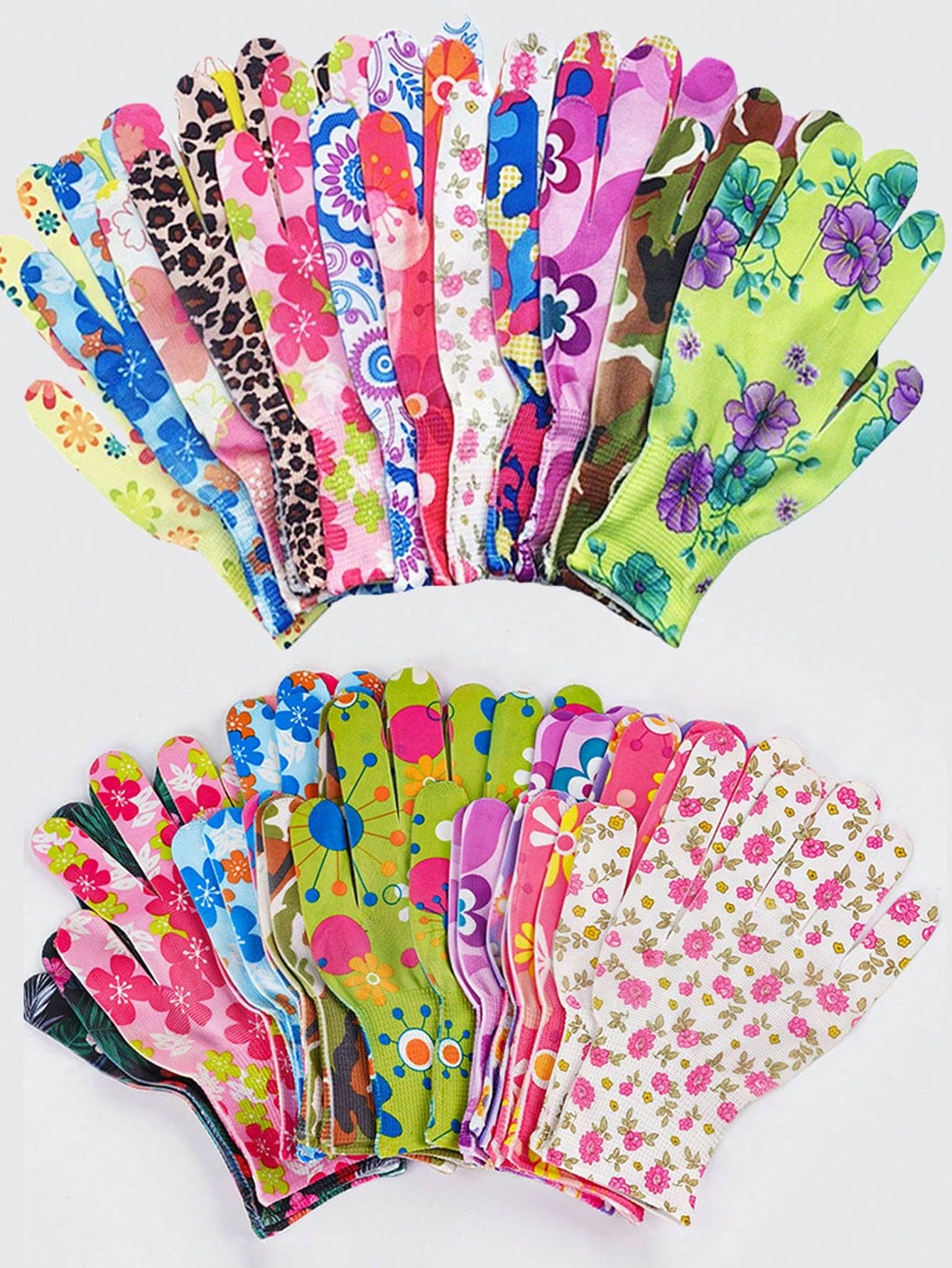20pcs/10sets Women's Floral Gardening Gloves, Non-Slip Grip Garden Work Gloves, Comfortable Anti-Thorn Gardening Gloves, Spring Gift