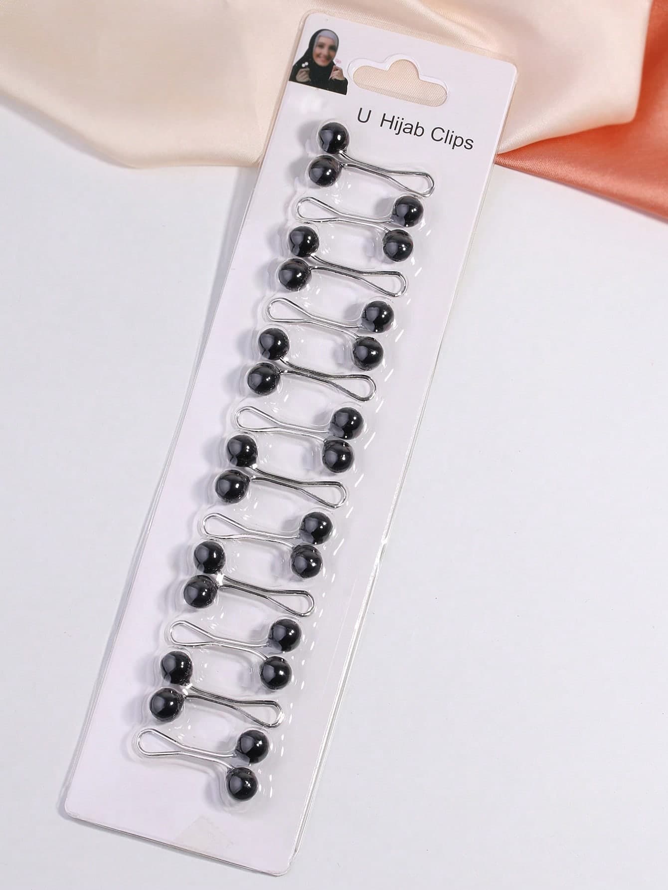 1box/12pcs Women Pearl U-Shaped Clip Scarf Pin Brooch Hijab Clasp Shawl Buckle Clothing Accessory Accessories Women, Beach, Holiday, Travel Essential