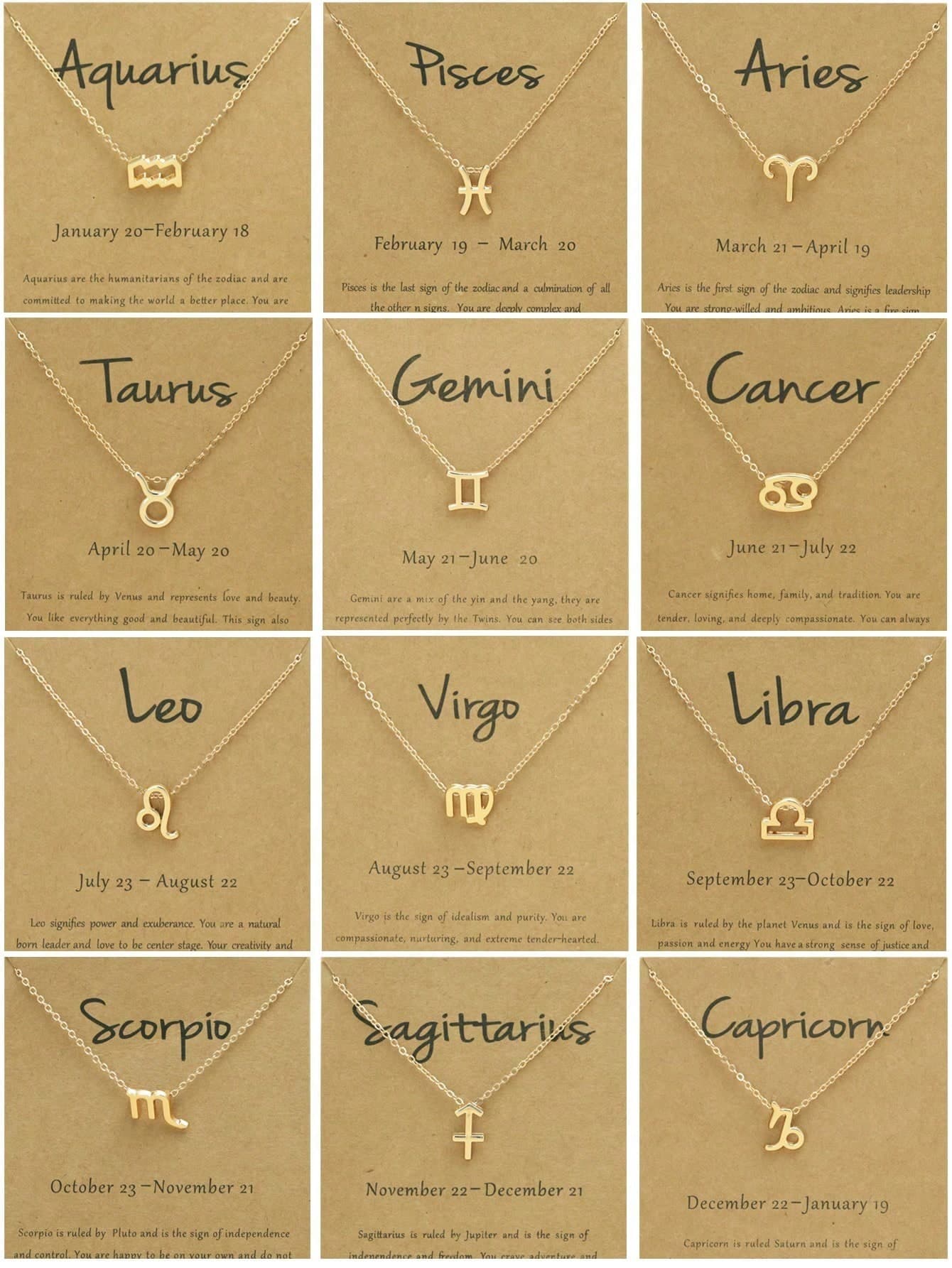 1pc 12 Zodiac Sign Symbol Pendant Necklace, Women's Gold-Plated Clavicle Chain, Birthday Gift For Girlfriend, Best Friend