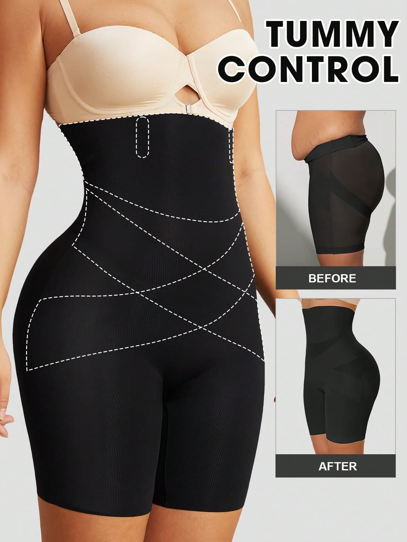 1pc Women's High Waist Tummy Control Seamless Butt Lifting Shaping Panties, Flat Stomach Sculpting Slimming Underwear Shorts