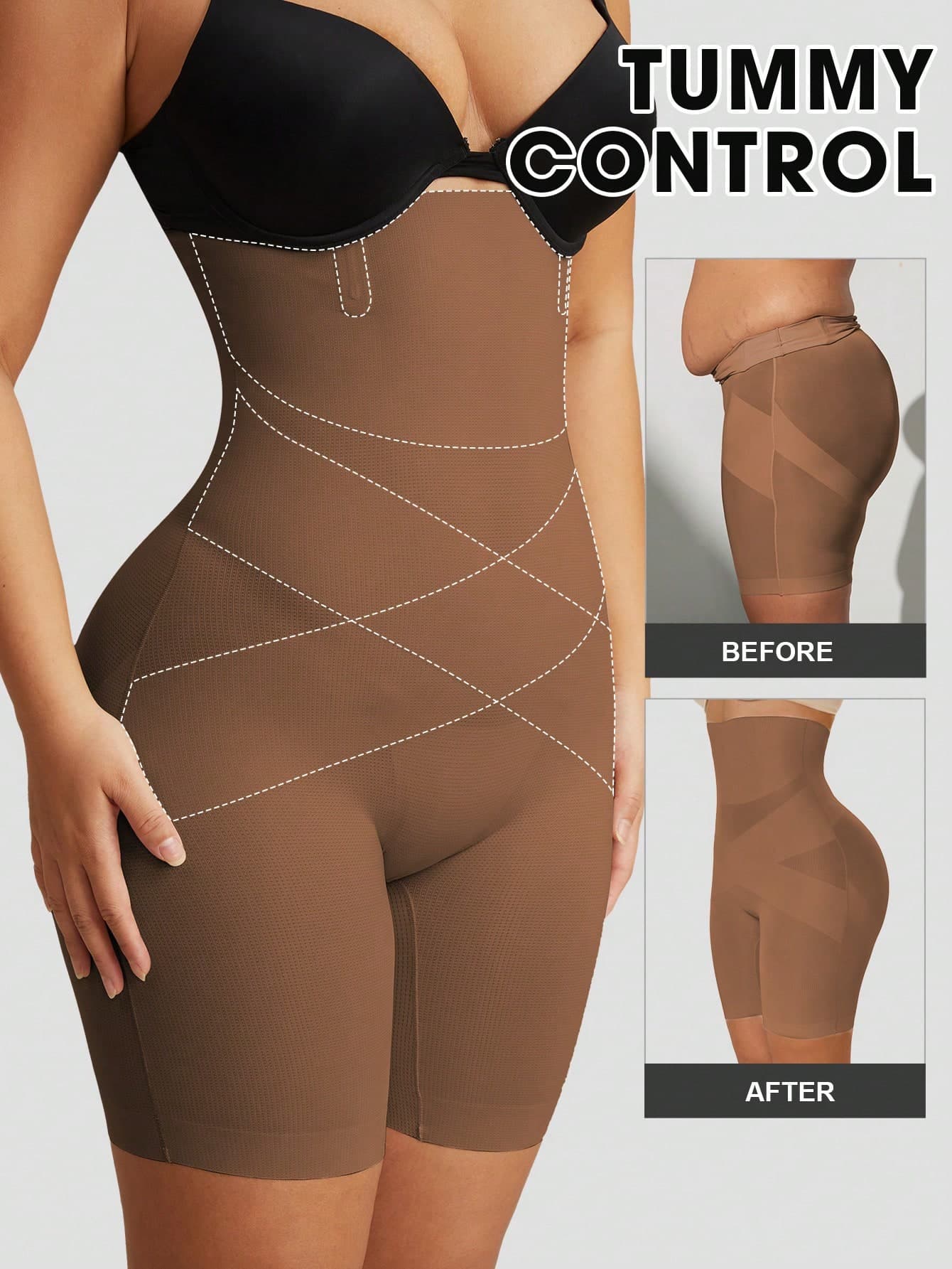 1pc Women's High Waist Tummy Control Seamless Butt Lifting Shaping Panties, Flat Stomach Body Shaping Slimming Underwear Shorts