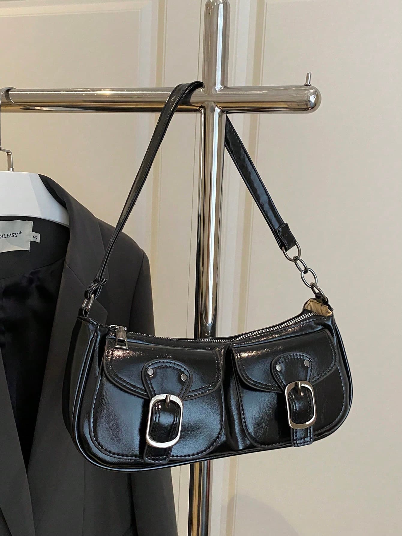 New Fashion Double Pocket Decor Handbag, Suitable For Parties, Outings, Vacations, Shopping And Daily Use,
