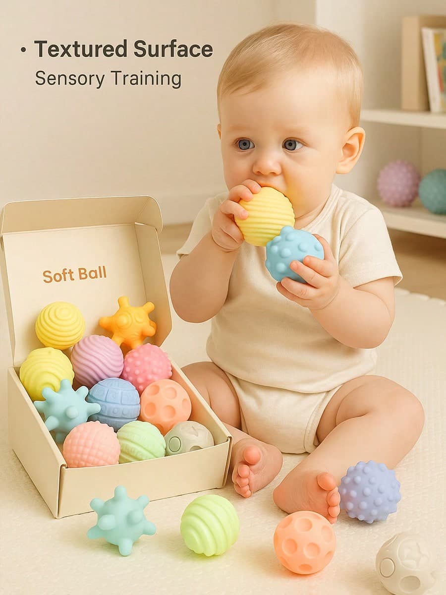 6pcs Baby Sensory Ball, Baby Teething Toy, Montessori Early Childhood Education, Baby Water Toy Ball, Massage Ball