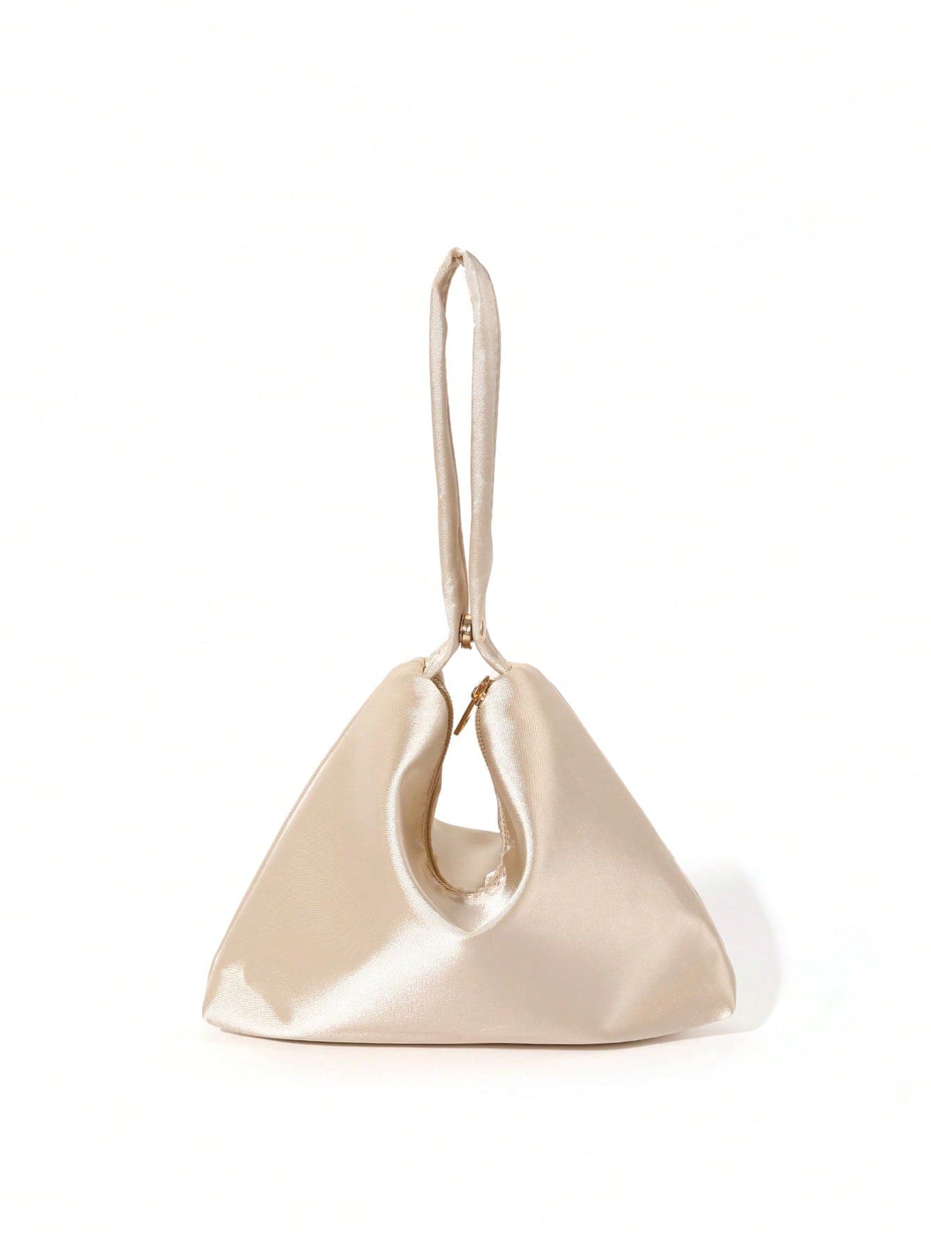 Elegant Solid Color Minimalist Faille Magnetic Triangle Handbag For Party, Wedding, Prom, Gathering,Bride