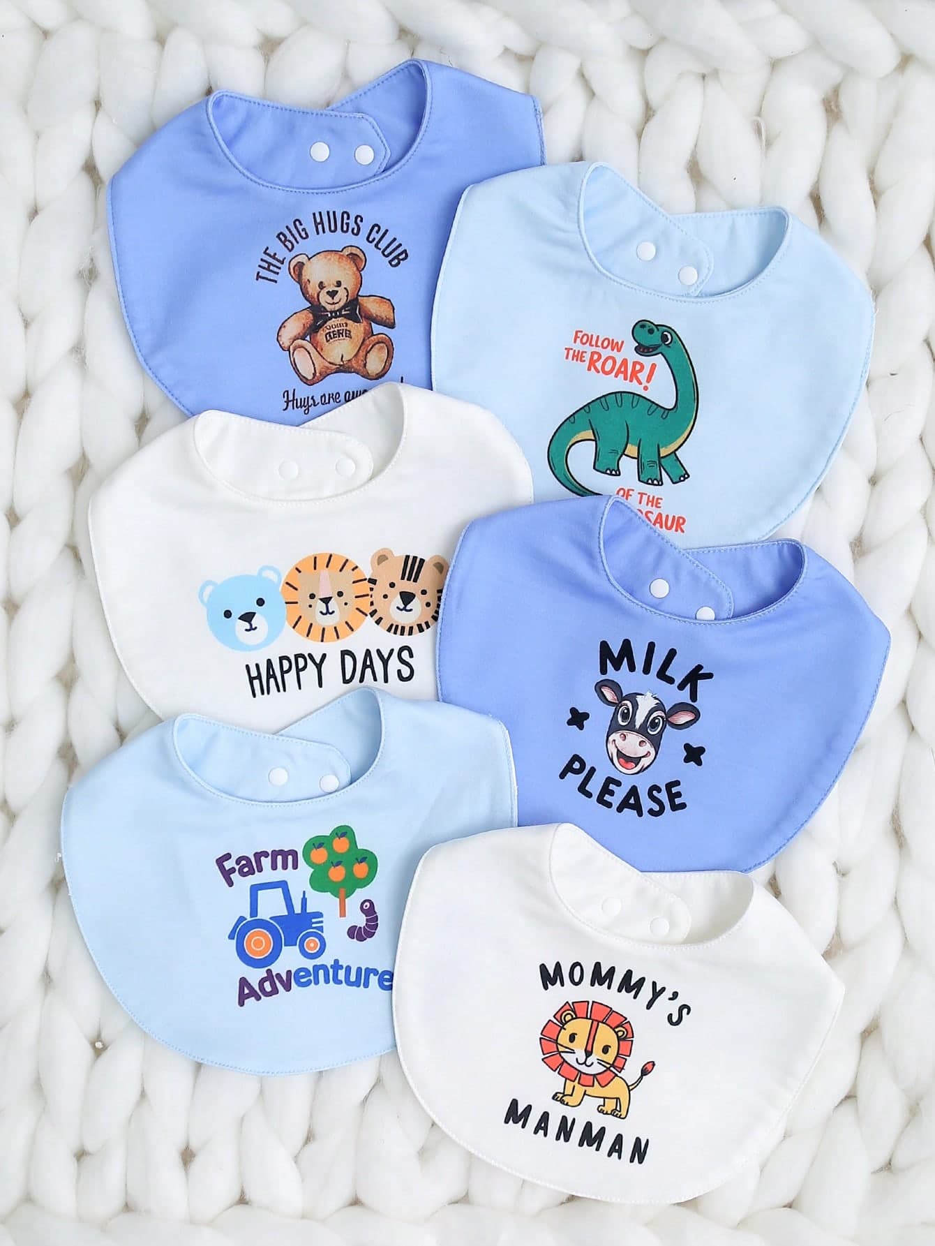 momscare 3pcs/Set Cute Animal Print Baby Bibs