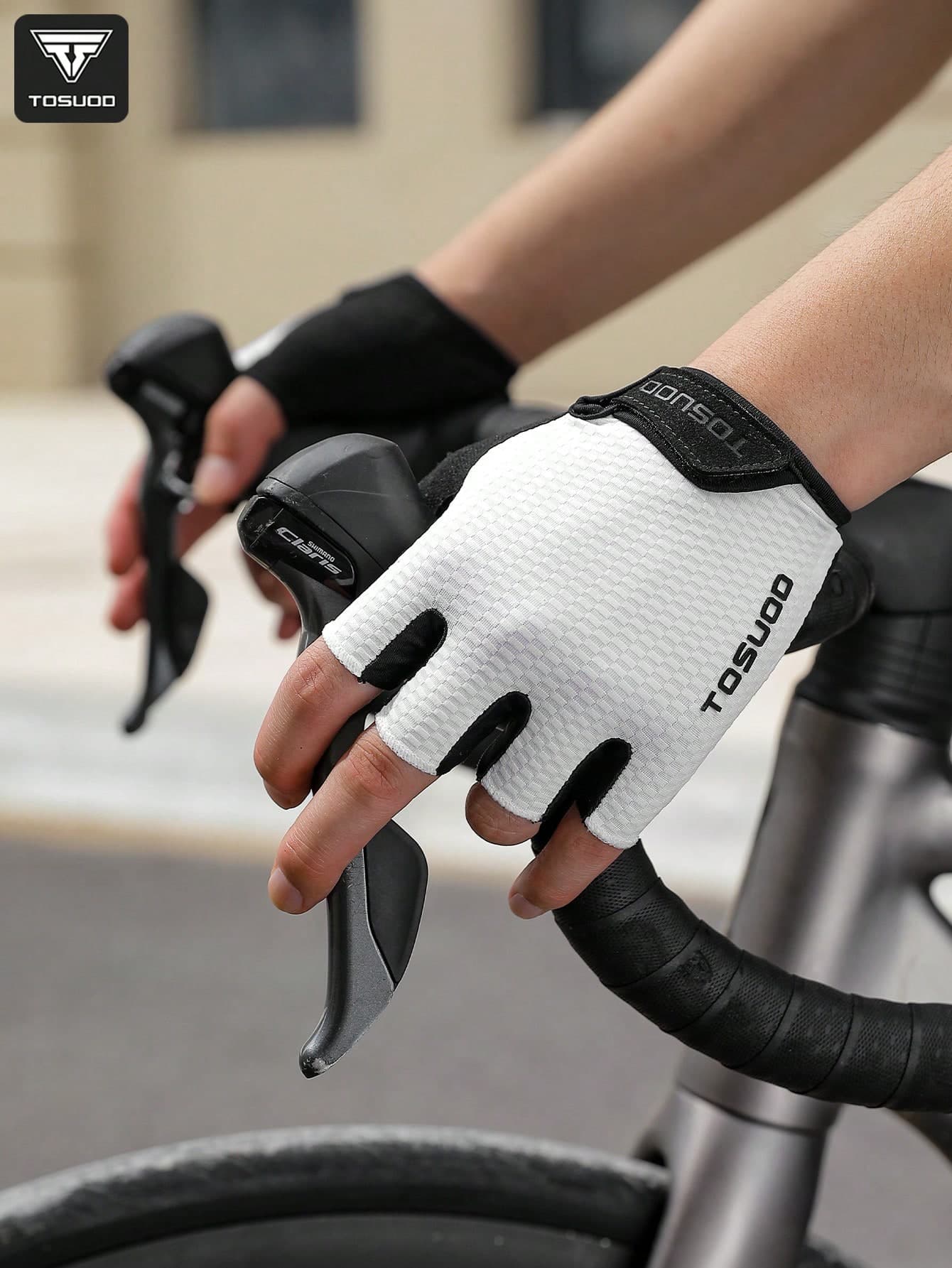 TOSUOD Fingerless Cycling Gloves, Breathable Anti-Slip Slip-On Style, Lightweight For Road & Mountain Bikes. Unisex With Steady Grip For Long Rides, Stylish Outdoor Gear For Female Cyclists, Ideal Cycling Gift For Halloween, Christmas & Thanksgiving.