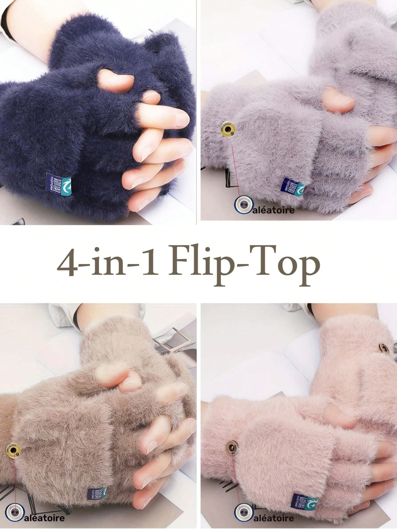 1 Pair Convertible Flip-Top Gloves - Warm Winter, Touchscreen Compatible, Windproof, Suitable For Commuting In Cold Weather,Travel,Festival