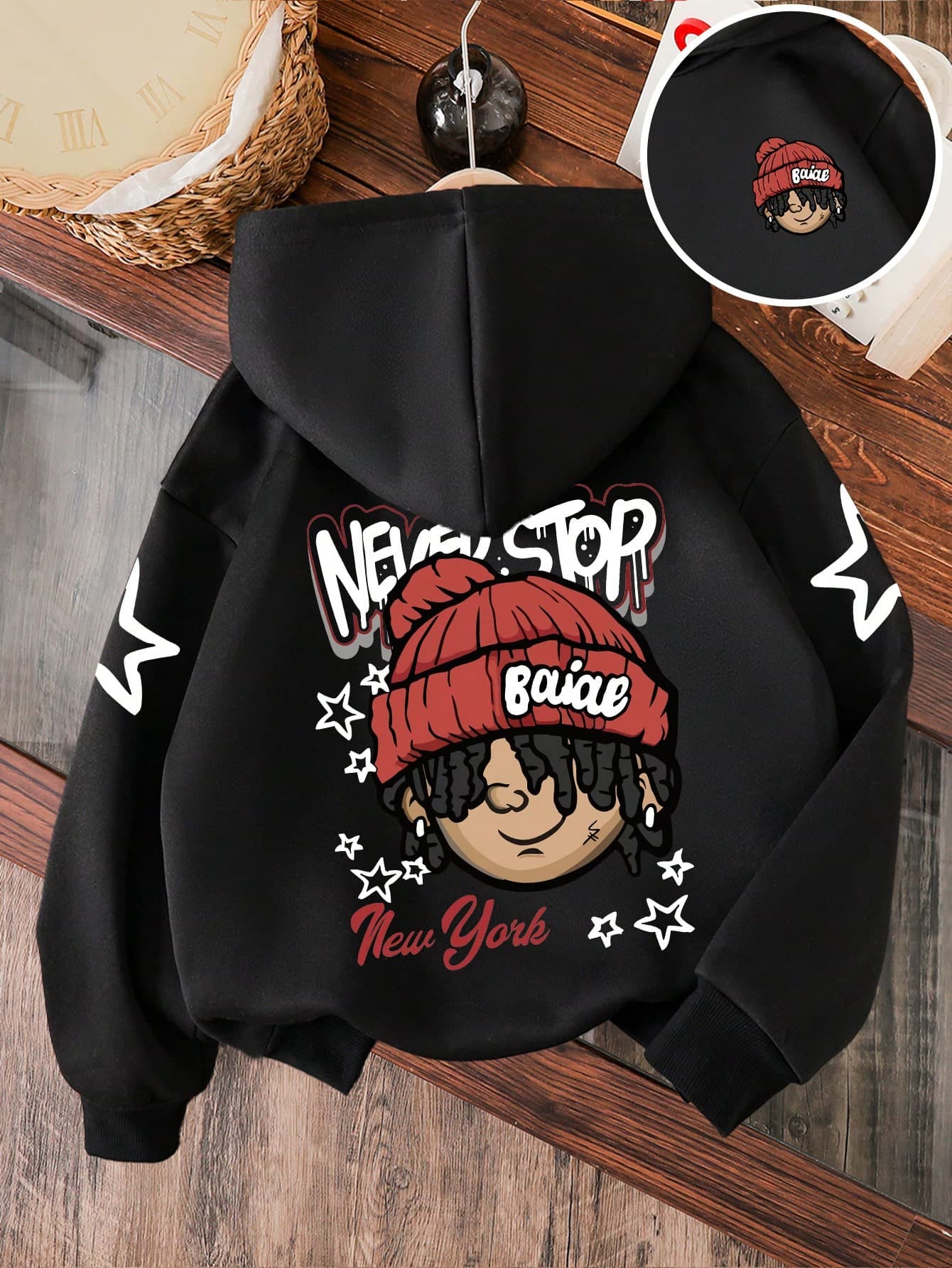 Cartoon Pattern Warm Sweatshirt For Young Boy