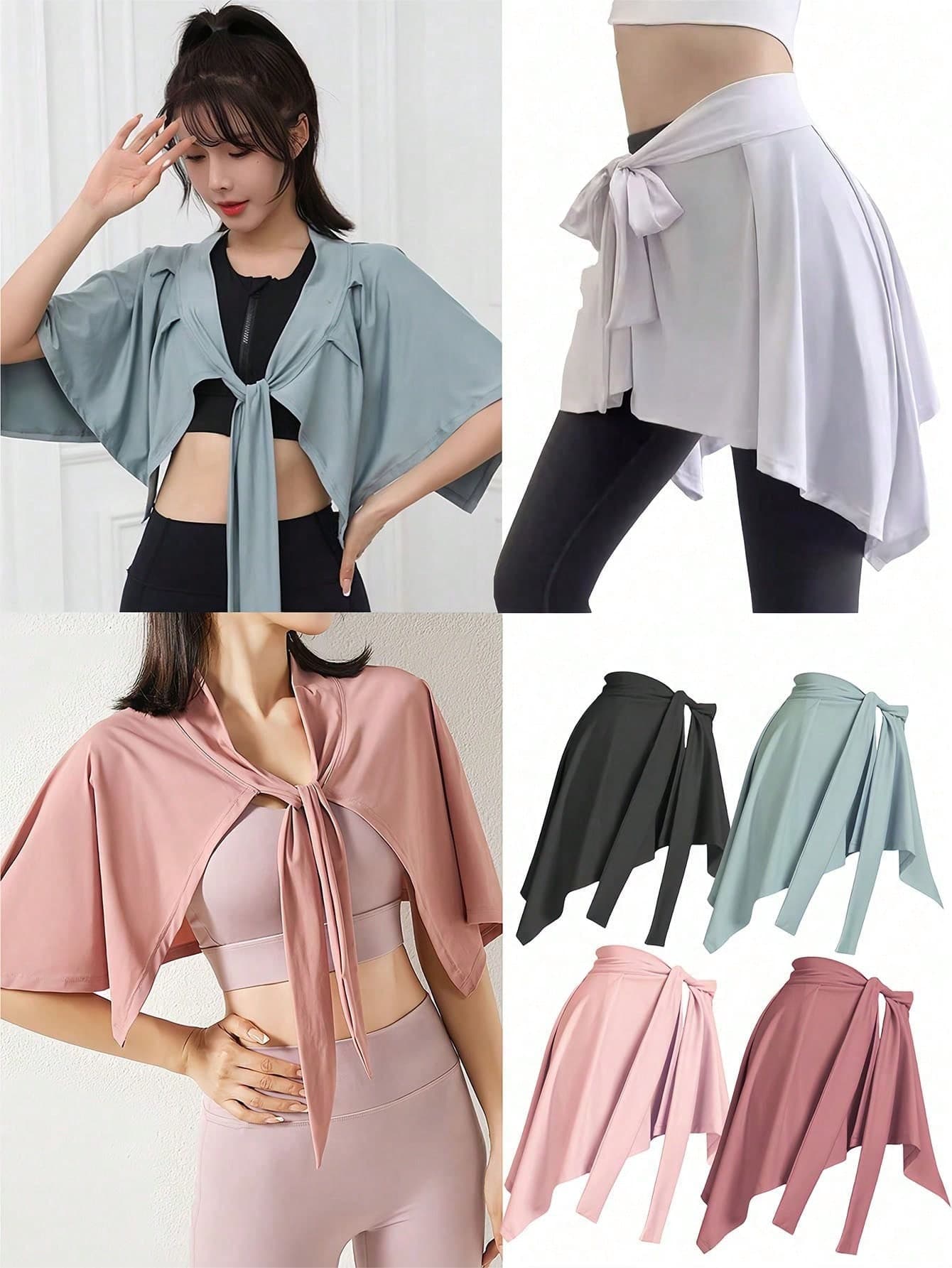 1Pair Women's Smooth, Quick-Drying, Lightweight Sun Protection Adjustable Shawl, Belt, Scarf, Sports Base Dress, Preventing Embarrassment And Glare.