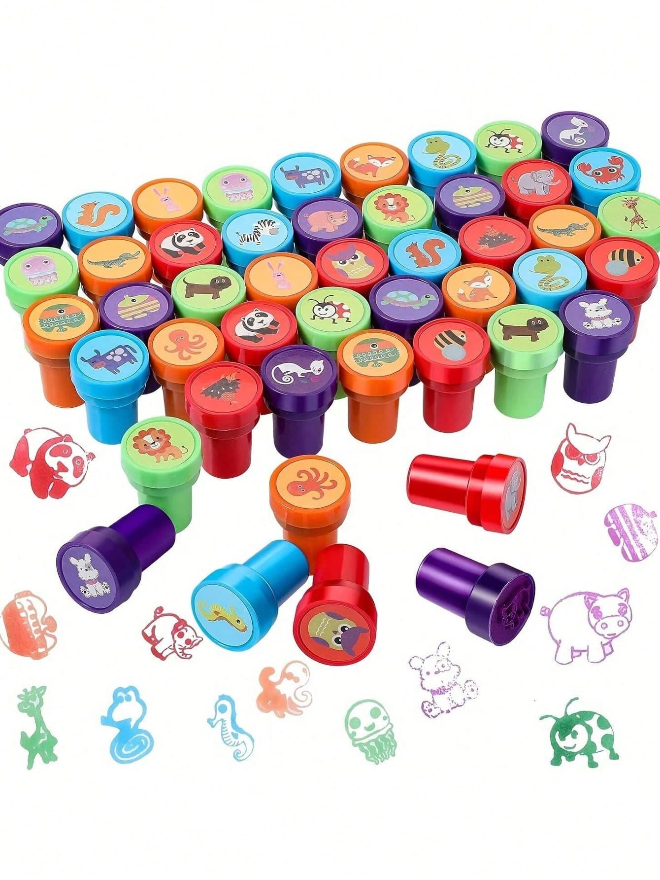 3/10/20/30pcs Animal Stamps, Party Self-Adhesive Stamps, Game Props, Birthday Party Gifts, Carnival Prizes, Gift Bags, Teacher Stamps, Egg Holder Supplies, Mother's Day Graduation Ceremony, Christmas Gifts, Party Fillers, Mini Toys, Back To School Gifts, Gifts For Kids, Children's Party Supplies, Children's Party Gifts, Party Fillers (Stamps Random, Some Stamp Colors Different)