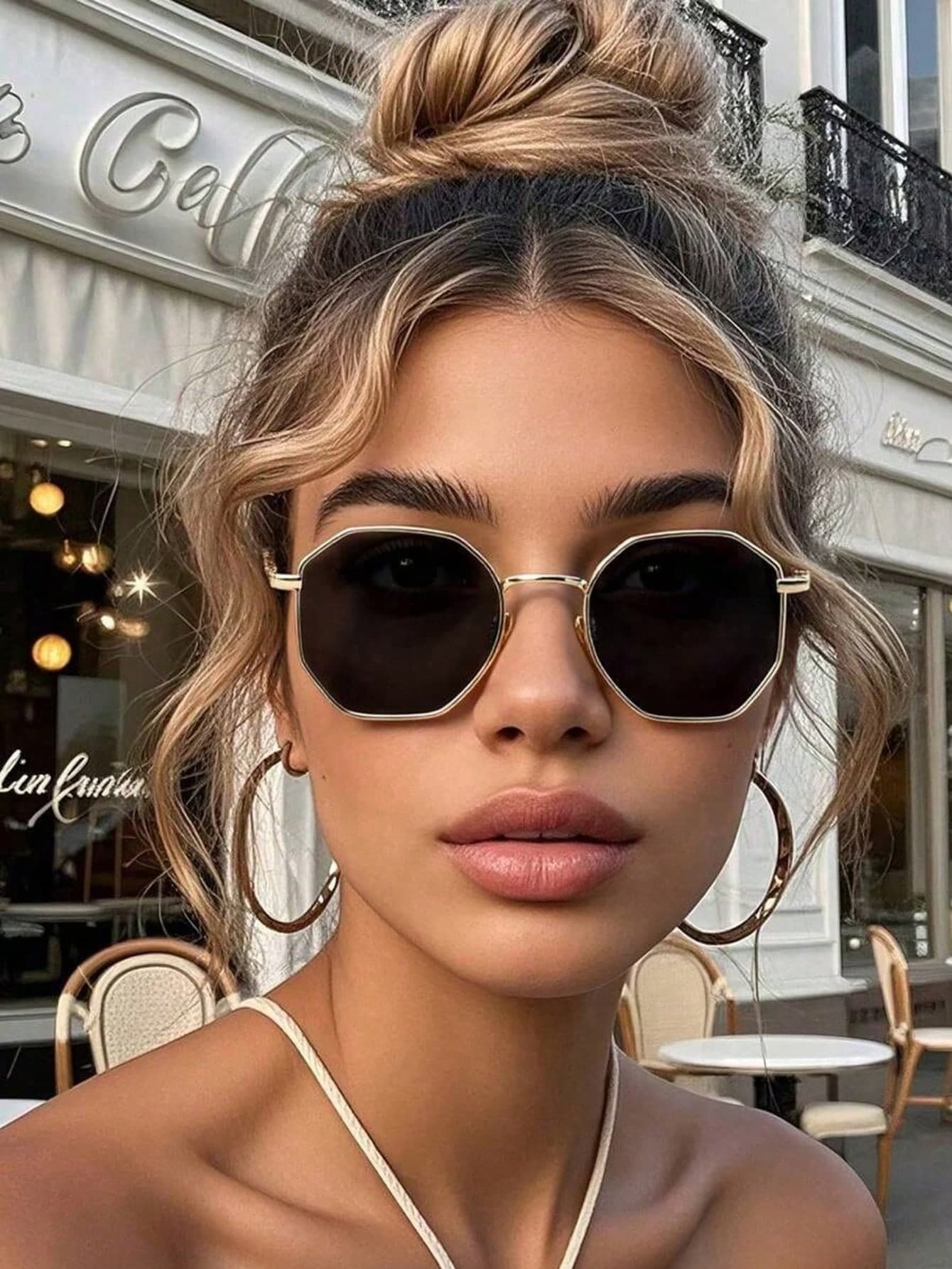 2pcs/Set Women's Metal Geometric Full Frame Classic Retro Fashion Glasses, Suitable For Street Style, Business, Casual, Weekend Outfits (2/1 Piece)