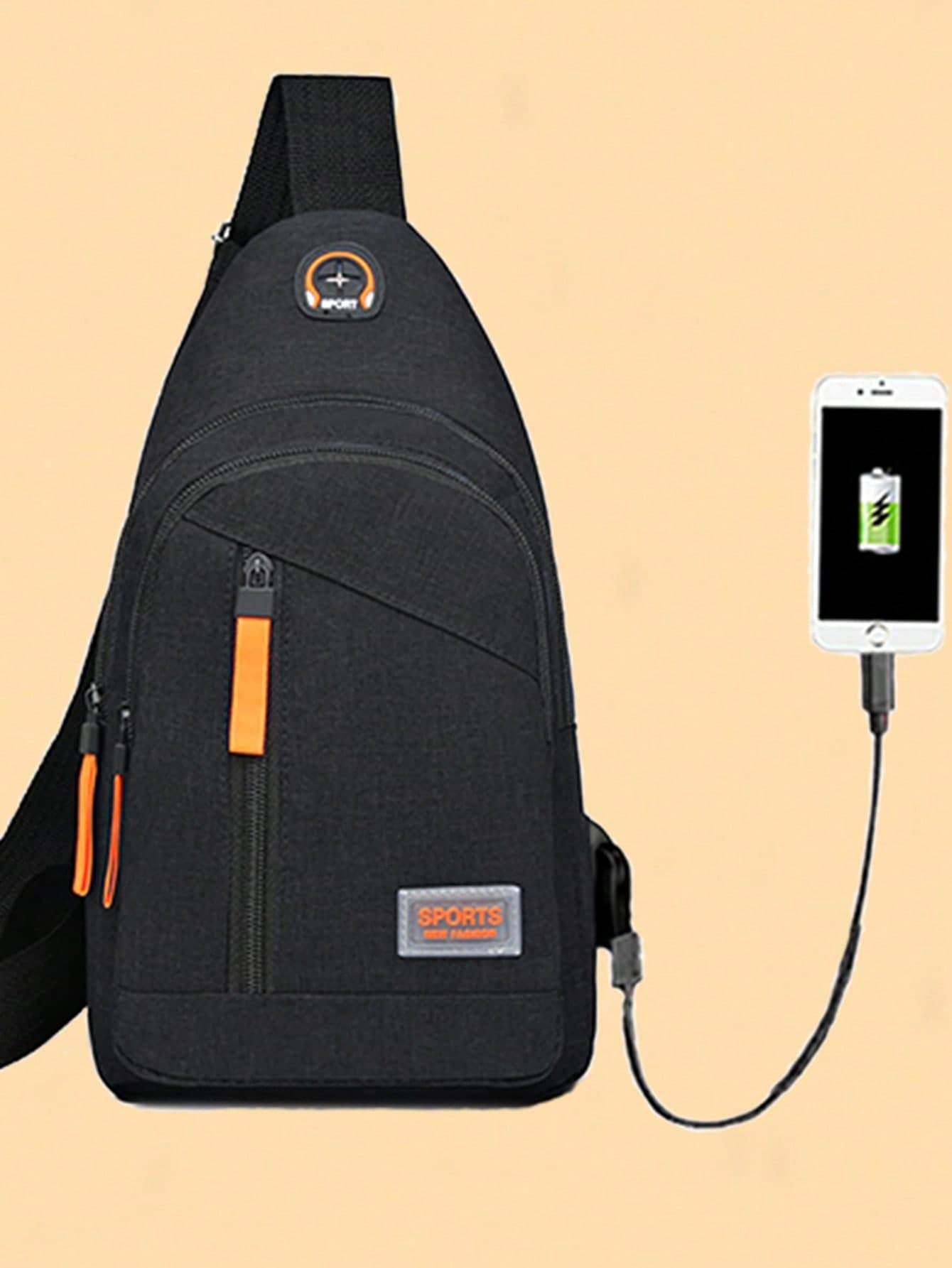 Large Capacity Men's Backpack Fashion Simple About Color Contrast Casual Crossbody Bag Business Shoulder Practical Chest Bag,Y2k