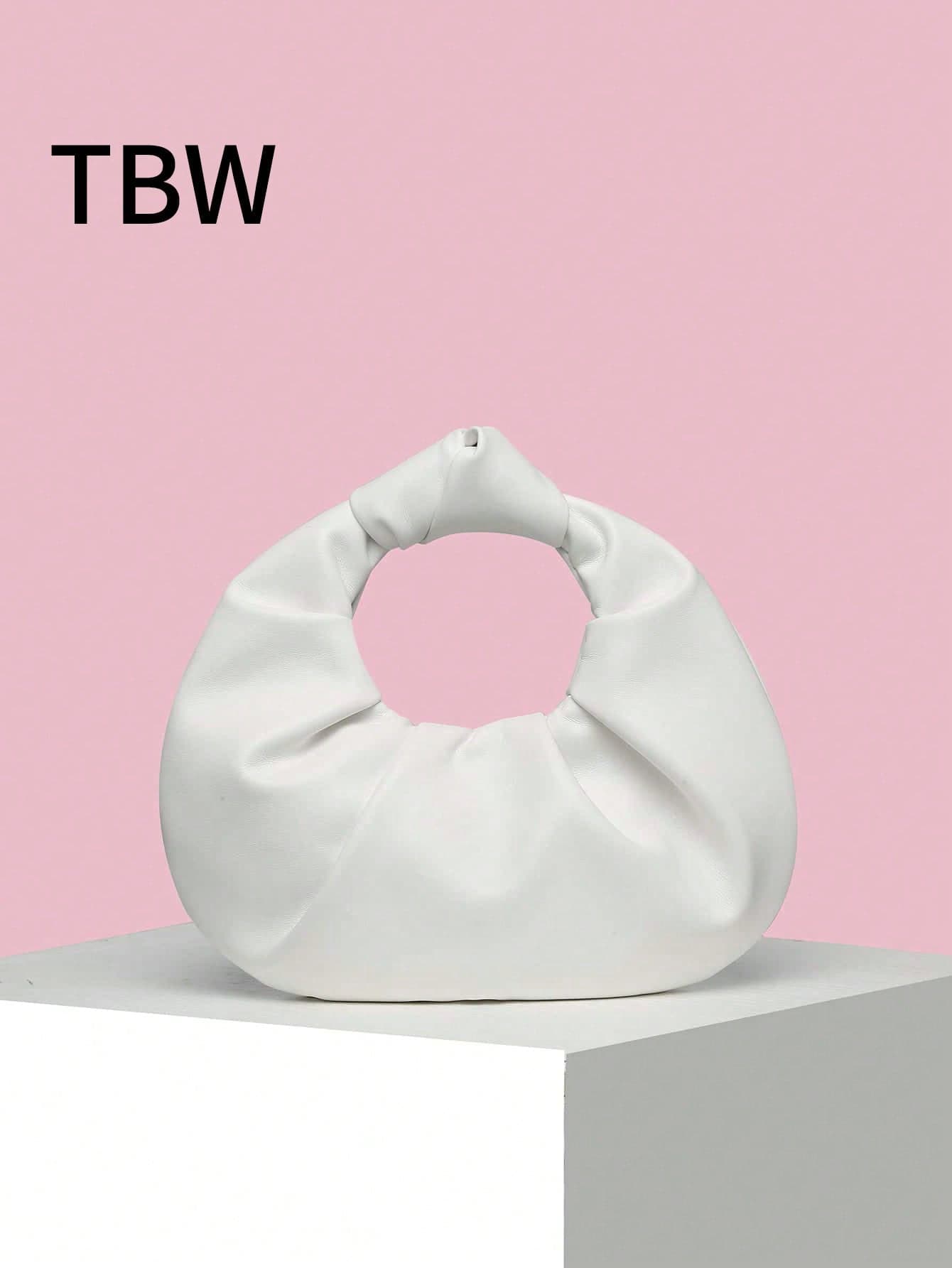 Women's Handbag With Cloud Pleats, Solid Color, Stylish With A Knot, Suitable For Going Out.