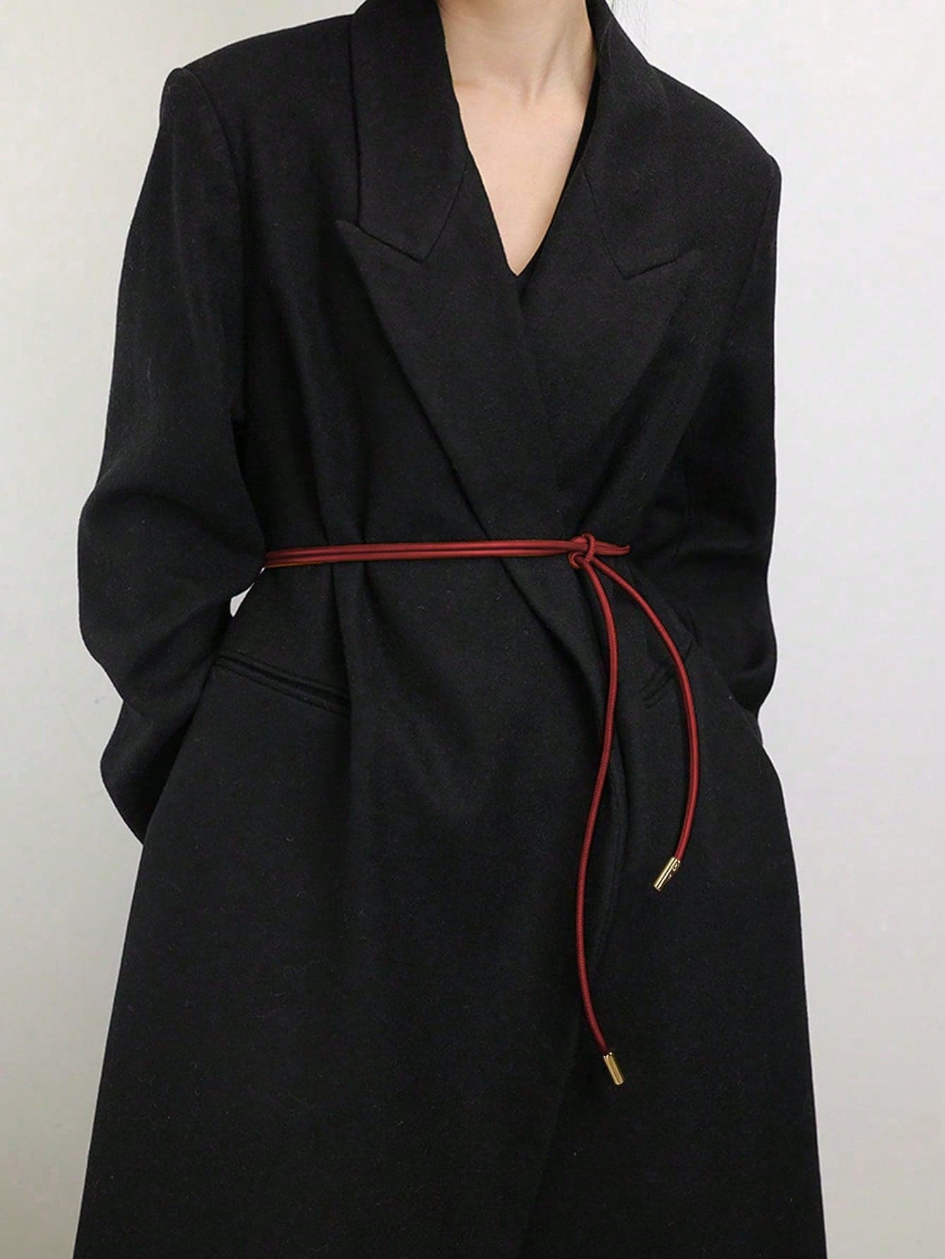 Elegant, Slender, Soft Burgundy Waist Rope, Sweet Cinched Waist Belt, Vintage Versatile Tie Waist Decor, Suitable For Dresses, Shirts, Sweaters, Daily, Commute, Gatherings, Parties, Christmas, Spring Festival, Mother's Day Gifts