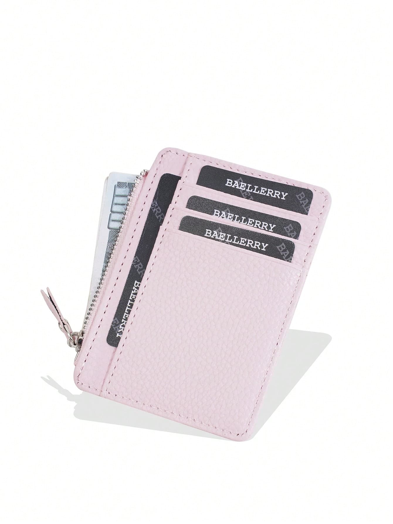 Baellerry Women's Minimalist Multi-Card Slot Zipper Card Holder For Women Wallet Mini Wallet Purse Wallet Card Wallet