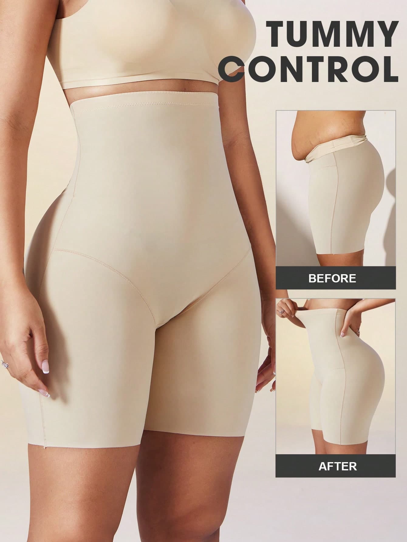 1pc Women's High Waist Seamless Shaping Panties With Abdominal Control, Firming Compression, Butt Lift And Tummy Control Seamless Shapewear