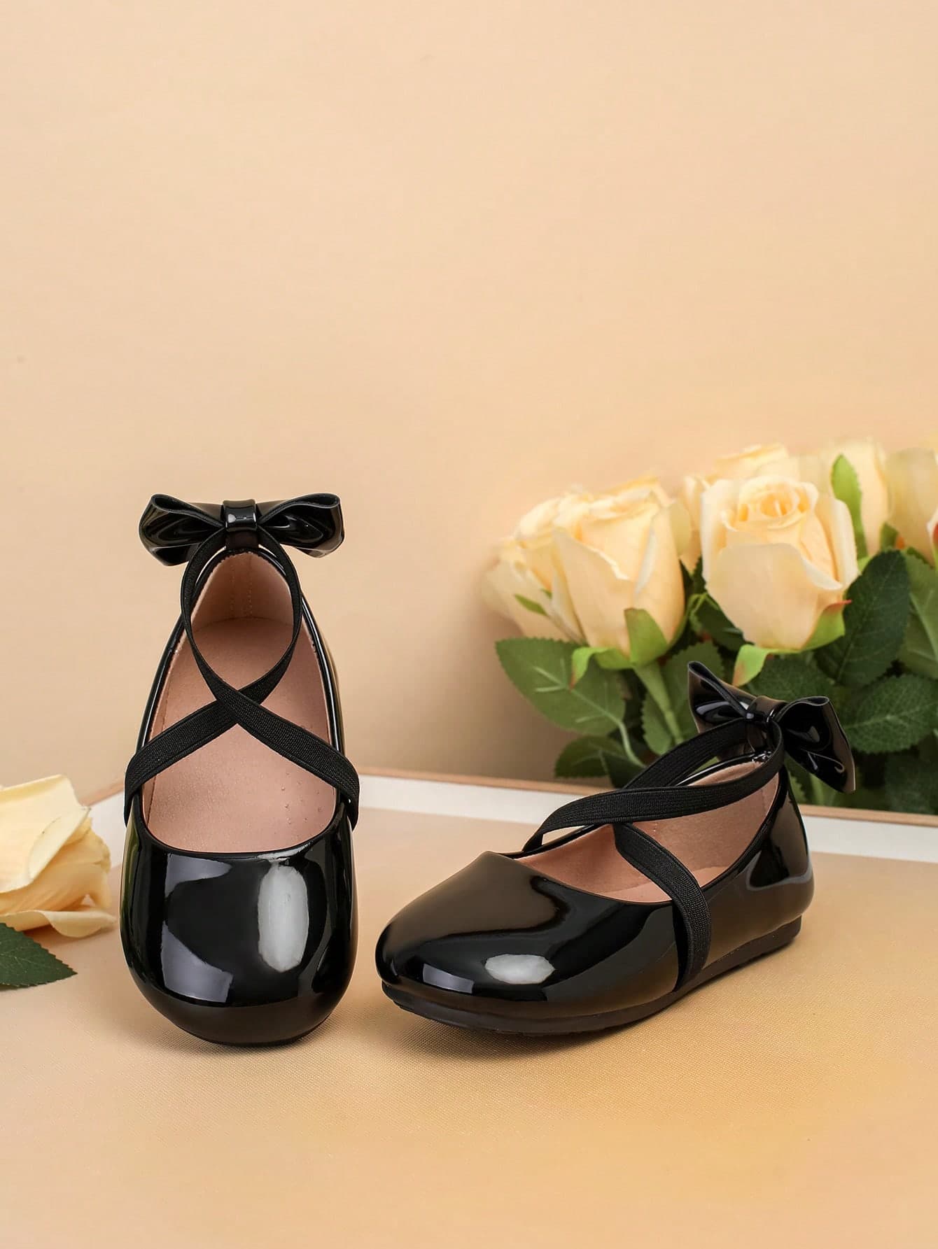 1 Pair Fashion Baby Flat Shoes, New Kids Flat Shoes, Girls' Shoes With Bow Decor