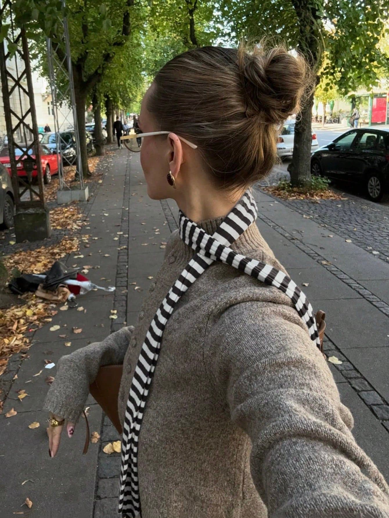 1pc Y2K Vintage Striped Pattern Skinny Scarf, Suitable For Punk Rock Daily Outfit For Dress,Holiday,Travel Essential