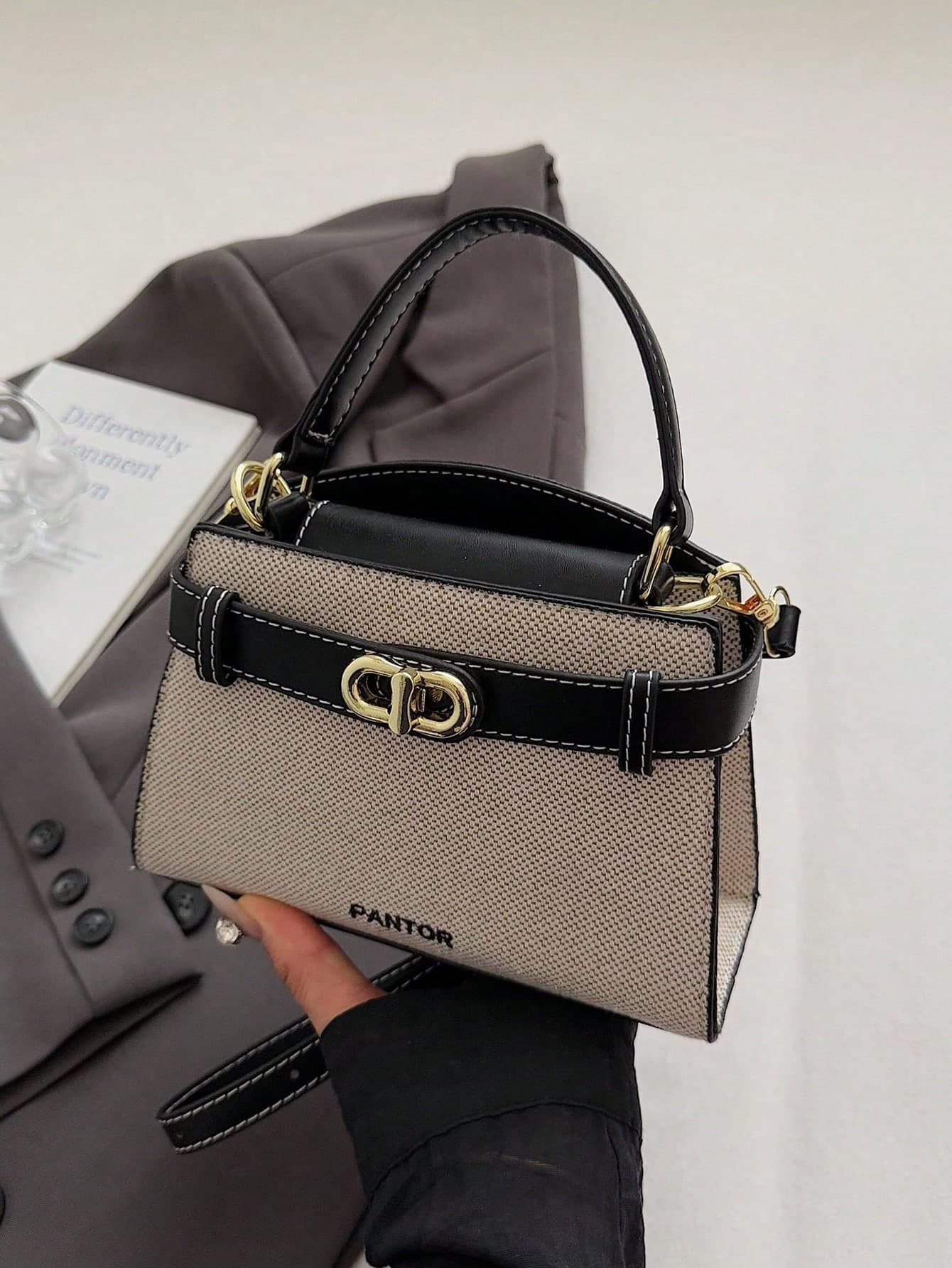 Mini Fashionable Versatile Color Block Casual Handbag, Women, New Year Special Offer
