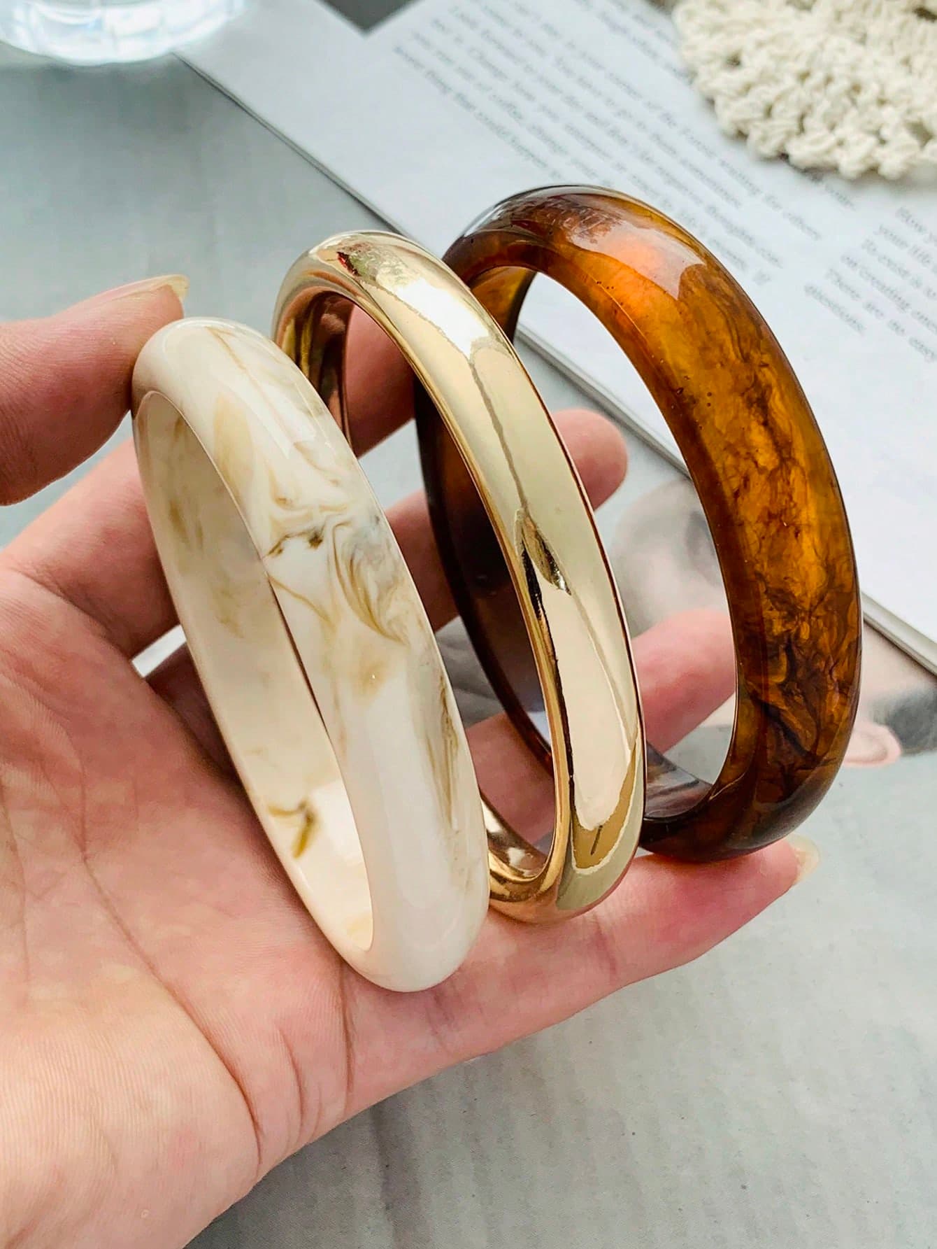 3pcs Elegant Vintage Bracelet Set, Fashionable Minimalist Design, Suitable For Casual Wear, For Women