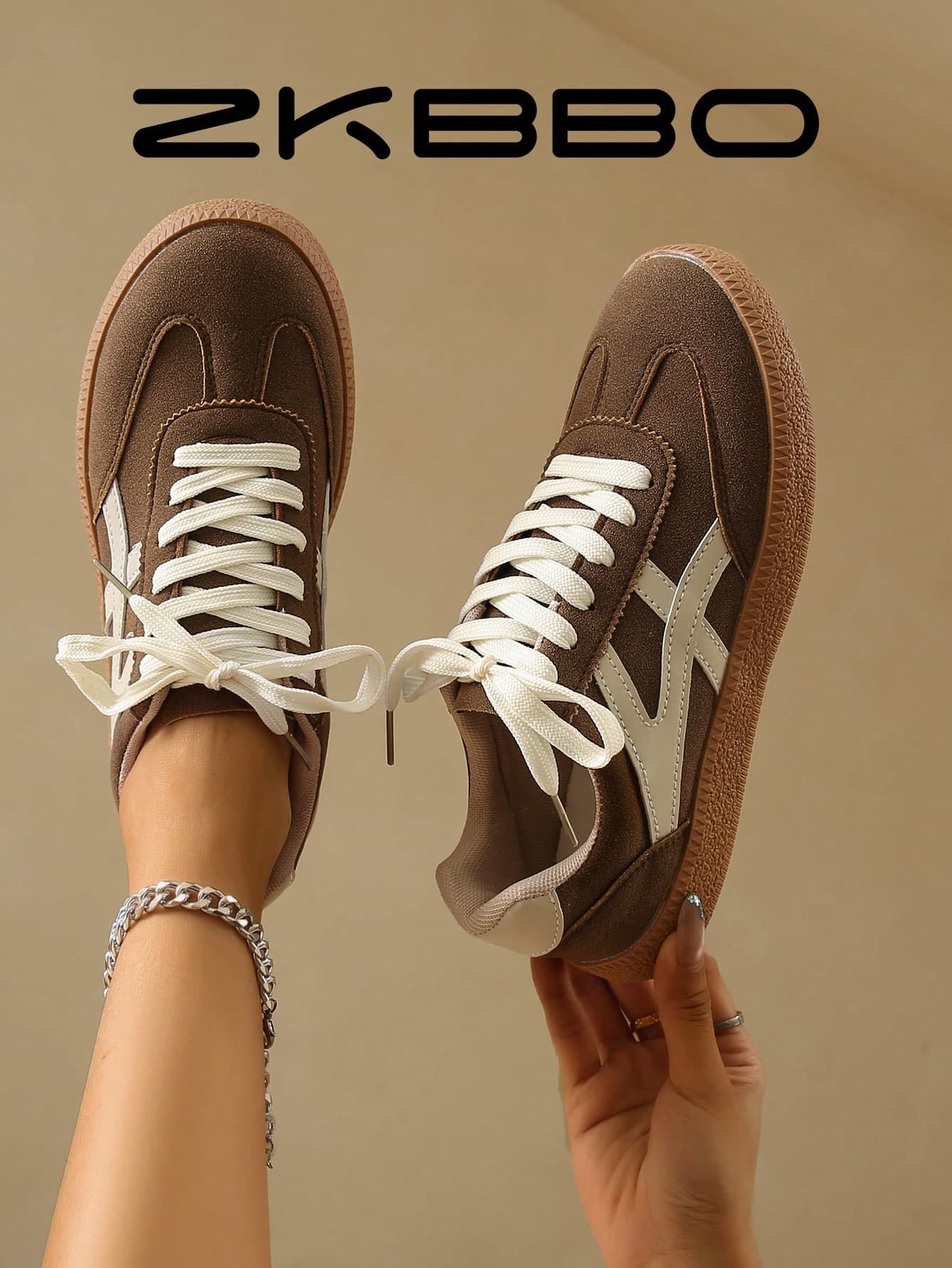 ZKBBO Women's Casual Sneakers, Flat, Lightweight, Comfortable For Fitness, Walking, Skateboarding