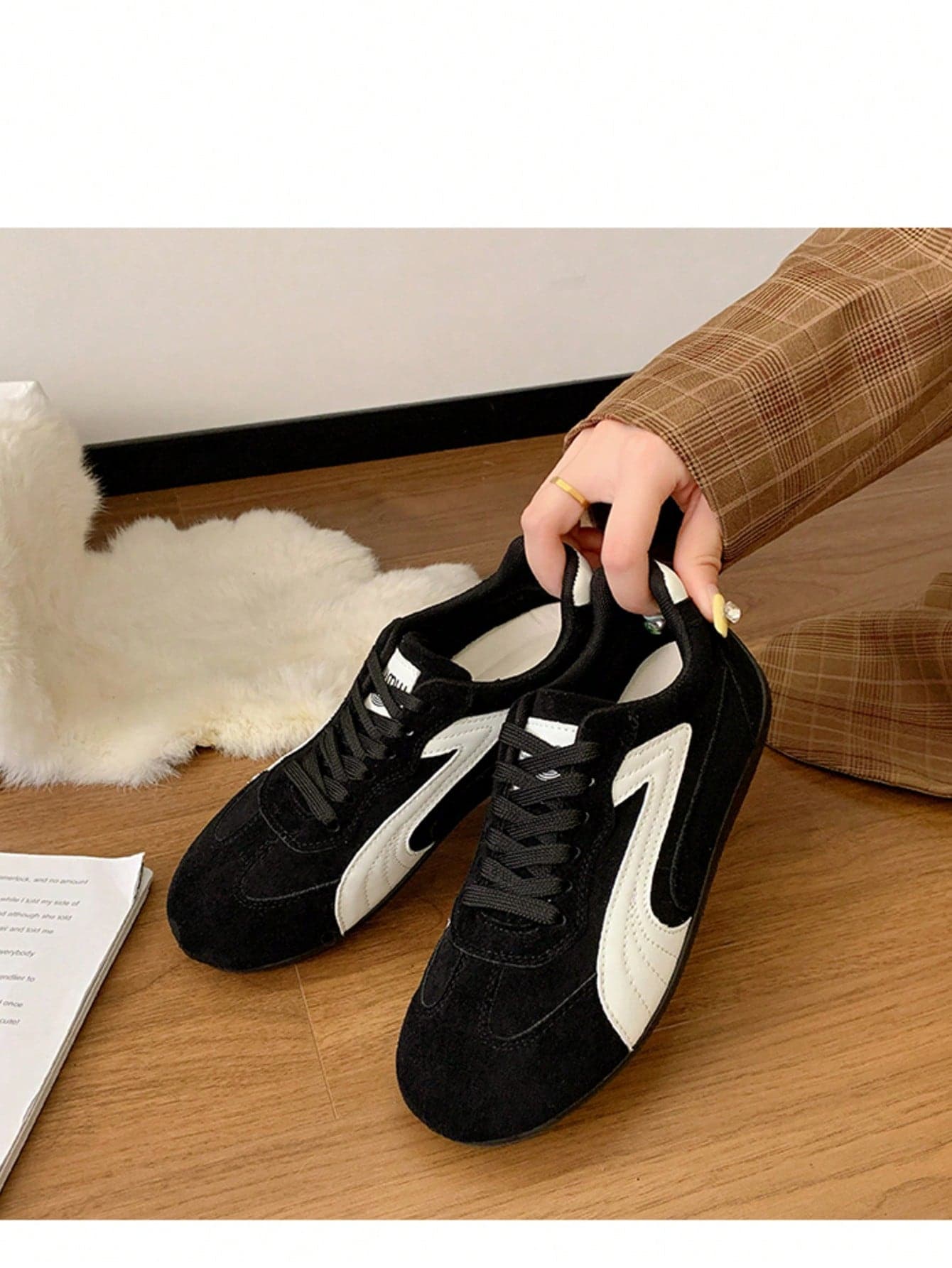 Plus Size Women's Summer Casual Flat Soft Bottom Patchwork Outdoor Sports Shoes, Lightweight Spring/Autumn Student Sneakers
