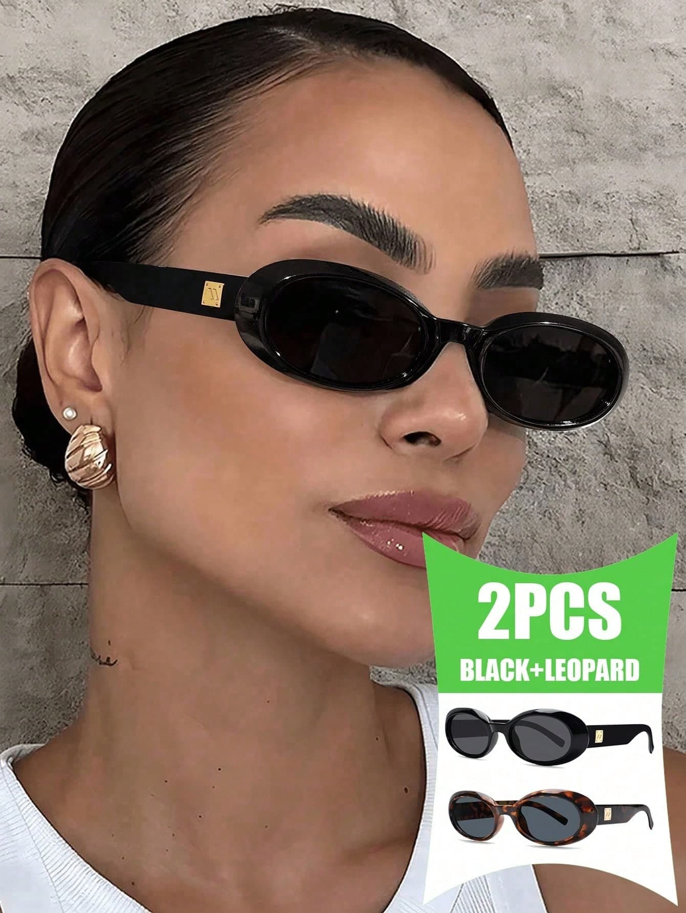 1 Set New Classic Small Frame Oval Fashion Glasses, Retro Street Style Versatile Personalized Glasses For Women