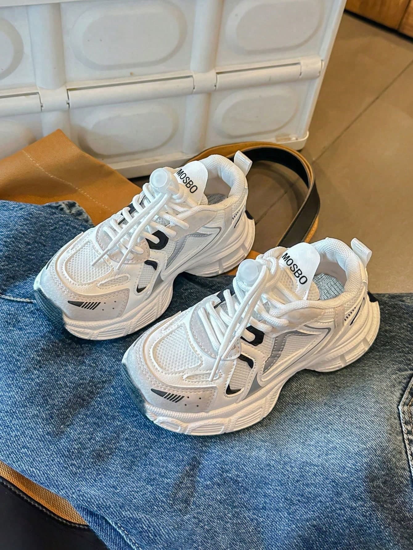 Teenage Girls' Comfortable Lace-Up Sports Shoes, Suitable For Daily Wear, Versatile Contrast Color, Campus Student Shoes, Spring/Autumn