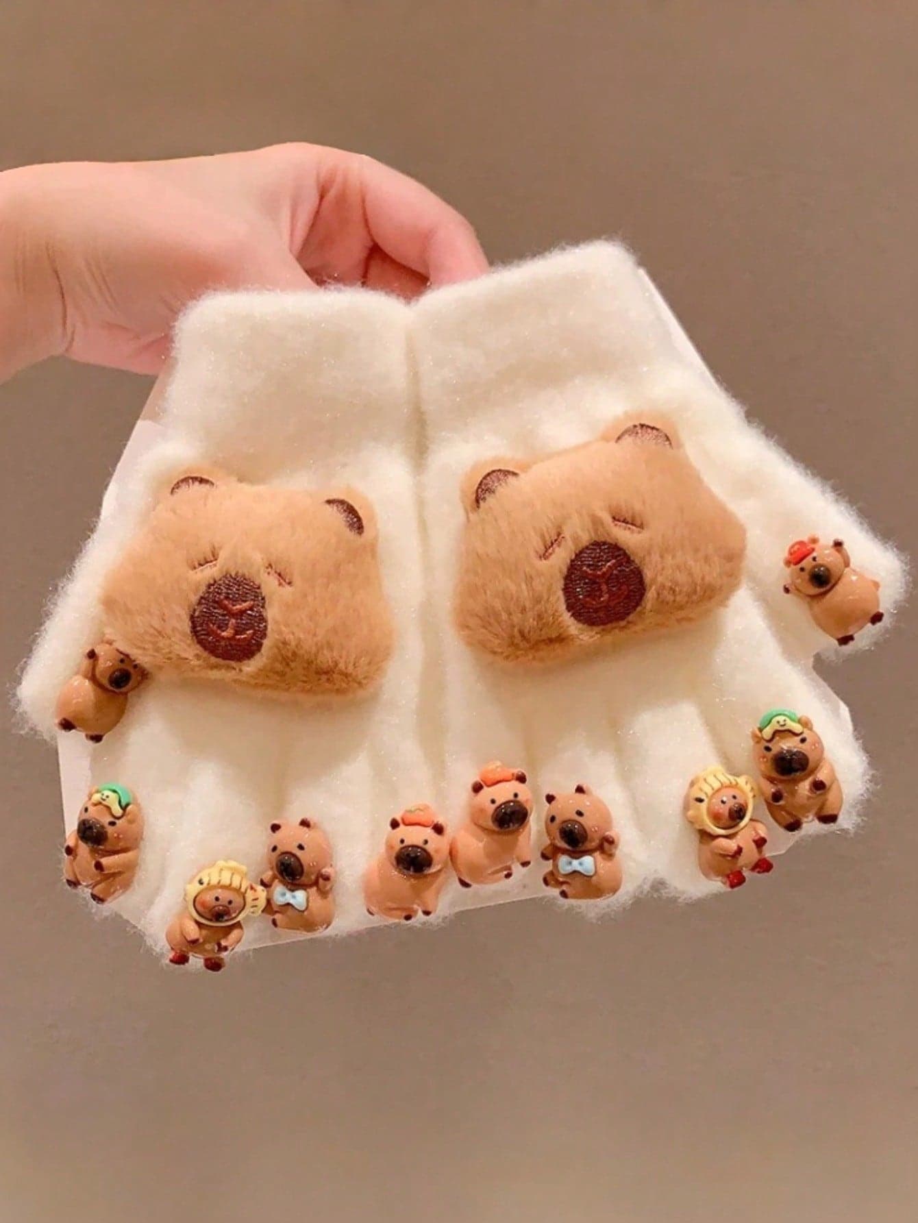 2pcs Kids Cute Cartoon Paw Print Warm Gloves, Fashionable & Versatile For Girls And Boys