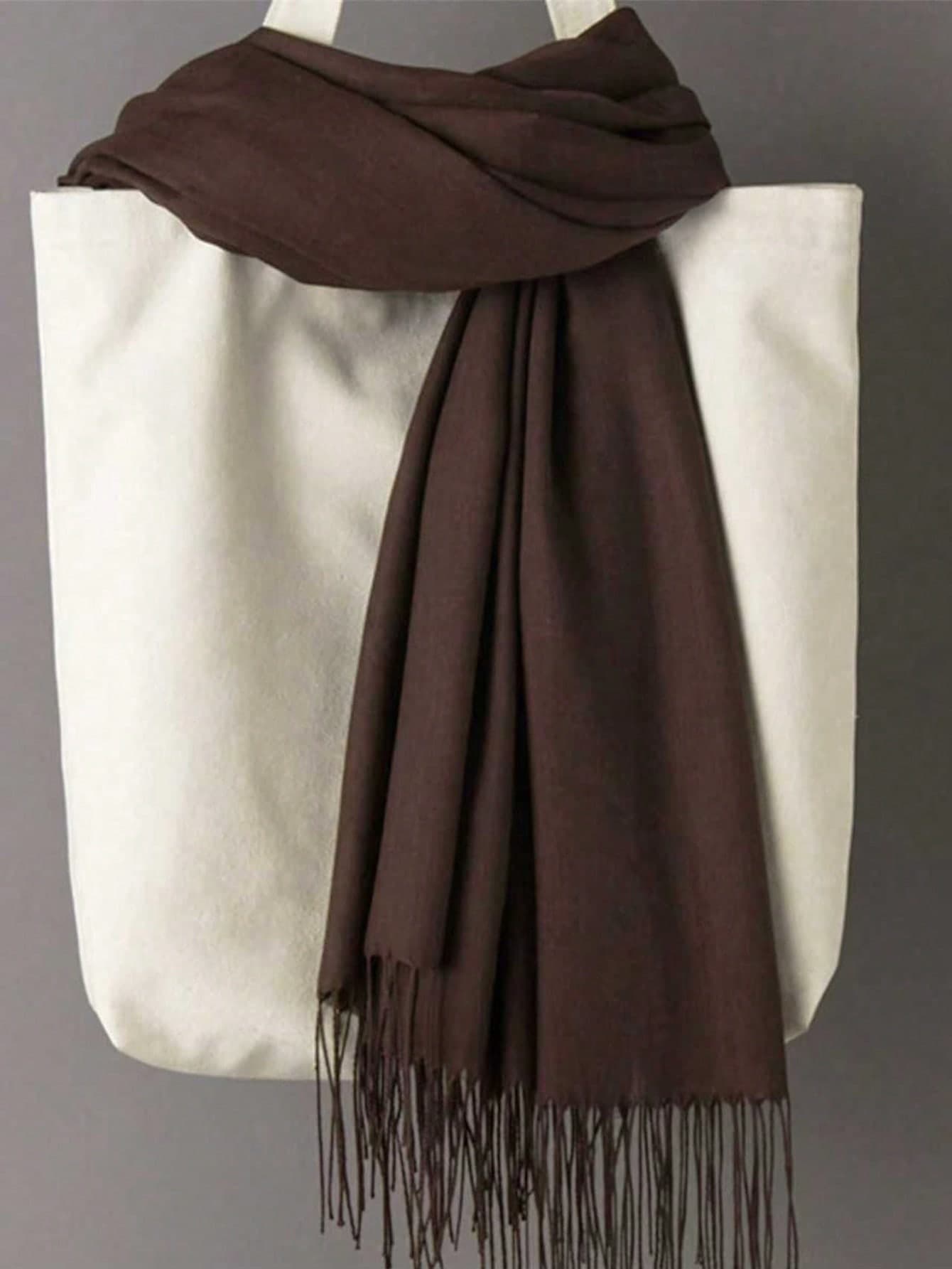 1pc 190*70cm Outdoor Classic Solid Color Windproof Sand Shawl With Tassels, Unisex Lightweight Style, 120g, Suitable For Fashionable Men And Women, Suitable For Air-Conditioned Rooms, Keeping Warm, Extra Large Size Scarf, Suitable For Four Seasons, Available In Solid Color, Head Scarf, Multicolor, Red, Pink, Black, White, Beige, Yellow, Blue, Green, Burgundy, Rectangular Scarf, New Design For Women Accessories Women, Holiday