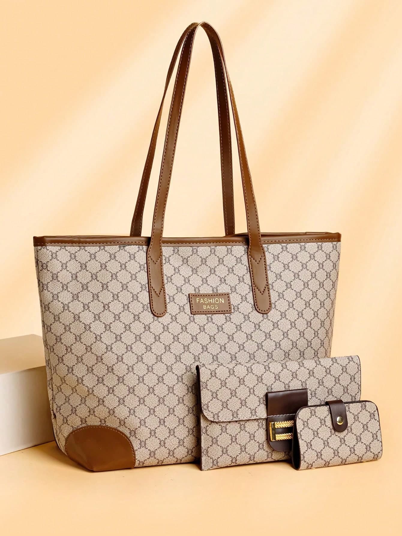 3pcs/Set High-Quality Lightweight Luxury Tote Bag, Shoulder Bag, Underarm Bag, Floral Pattern, Fashion Casual